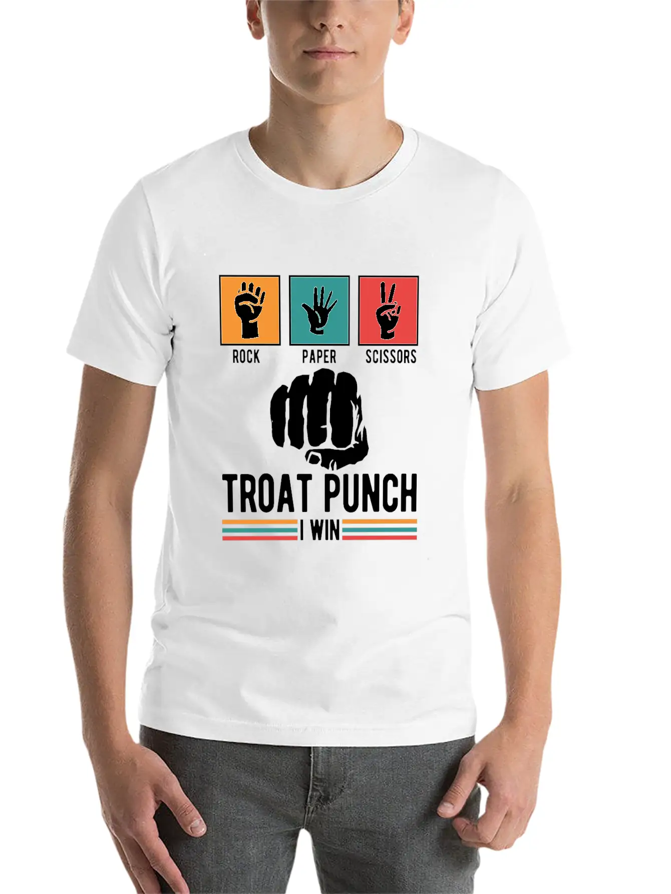 Troat Punch I Win Basic Graphic T-Shirt – Daily Comfort In Soft Cotton