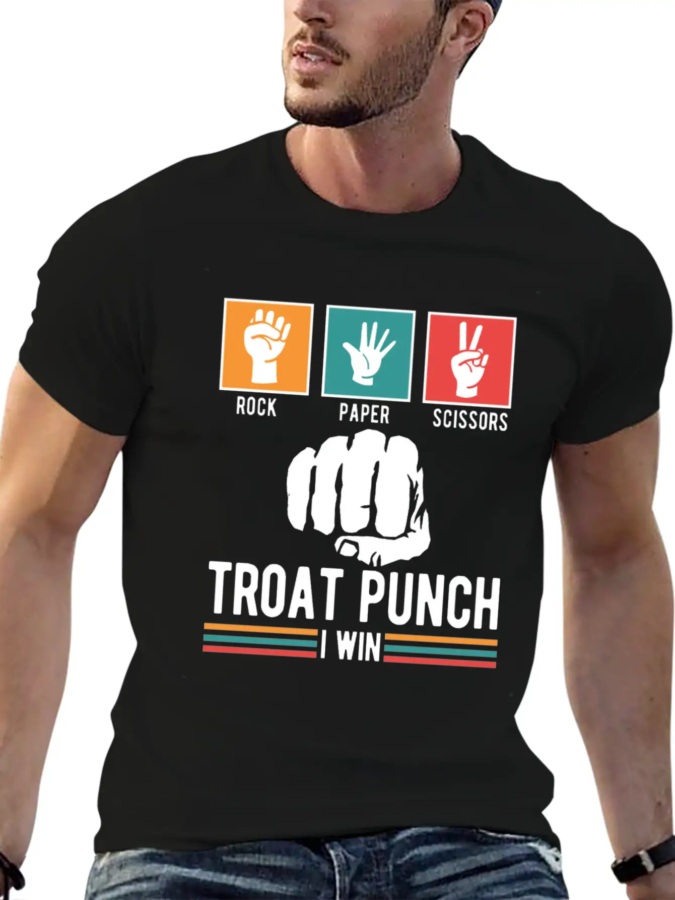 Troat Punch I Win Basic Graphic T-Shirt – Daily Comfort In Soft Cotton