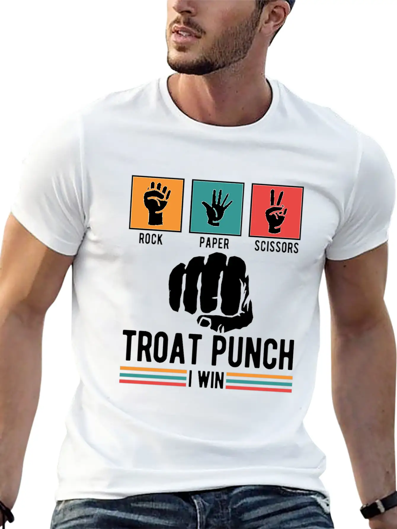 Troat Punch I Win Basic Graphic T-Shirt – Daily Comfort In Soft Cotton