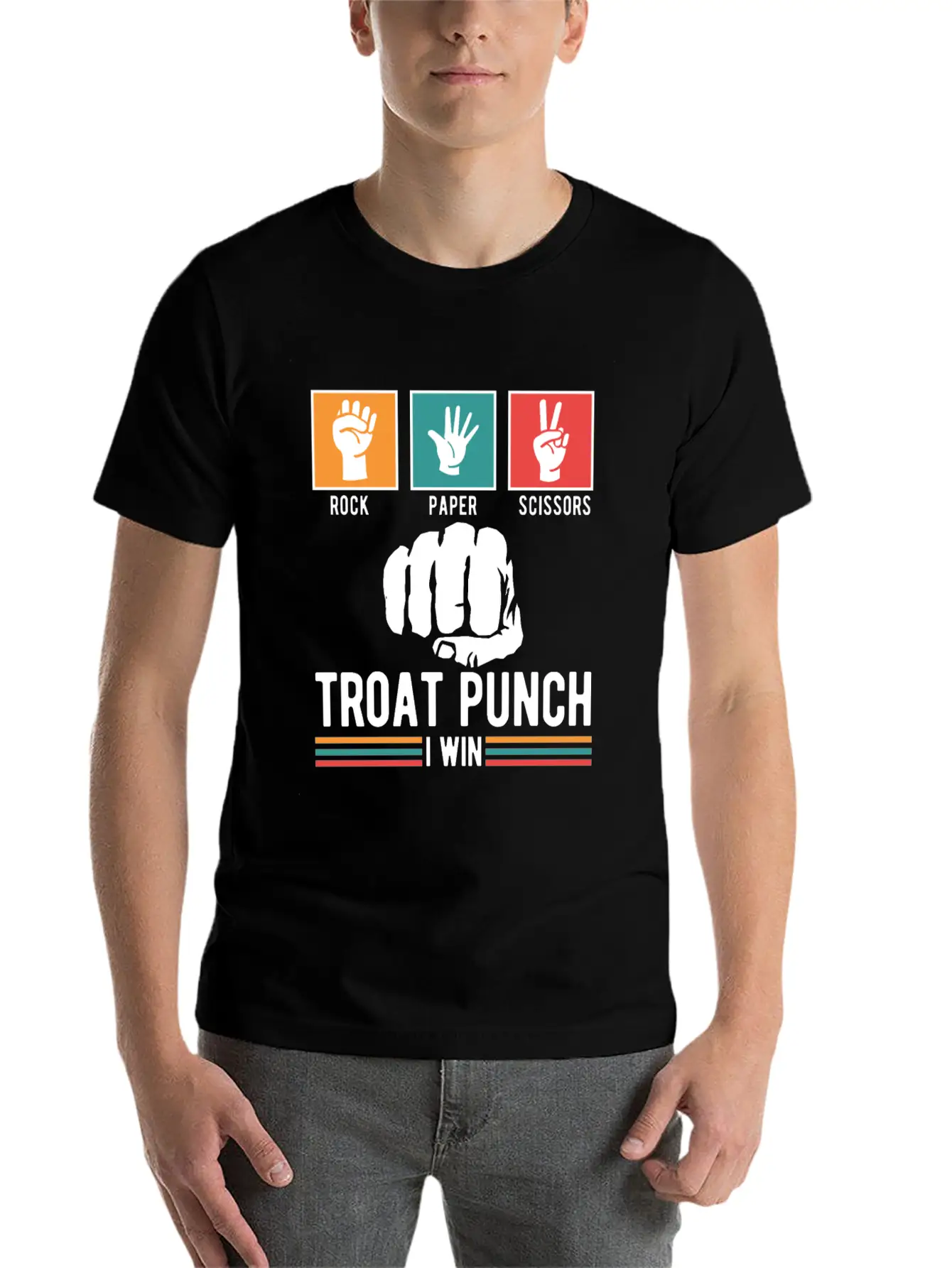 Troat Punch I Win Basic Graphic T-Shirt – Daily Comfort In Soft Cotton