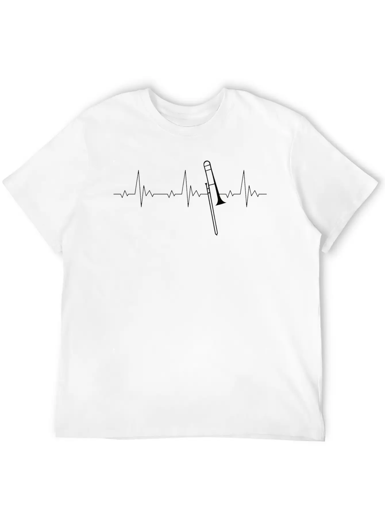 Trombone Heartbeat Frequency Pulse ECG Soft Cotton Short Sleeve Tee – Unisex Wardrobe Staple
