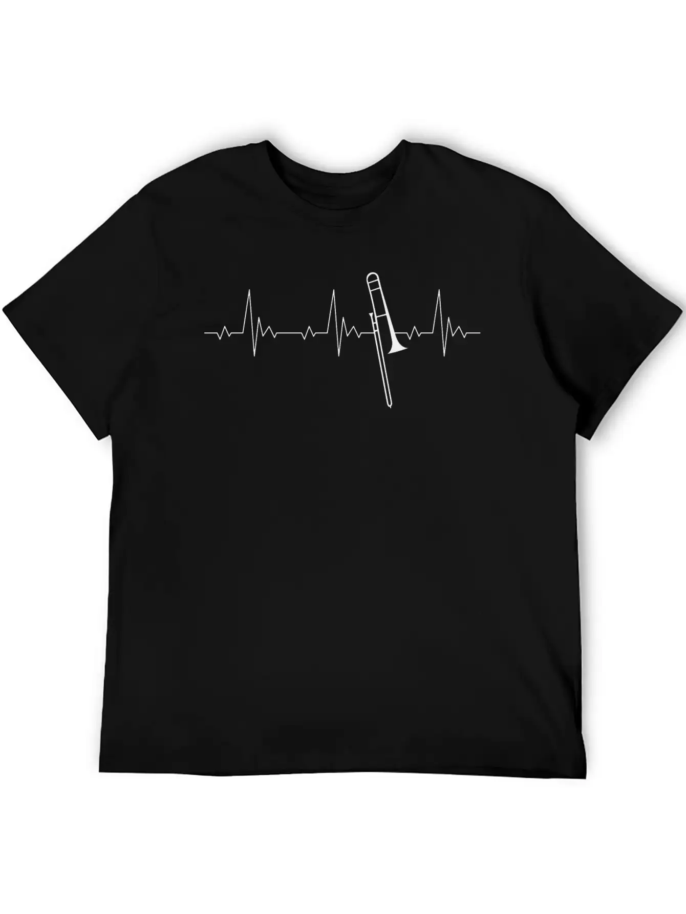 Trombone Heartbeat Frequency Pulse ECG Soft Cotton Short Sleeve Tee – Unisex Wardrobe Staple