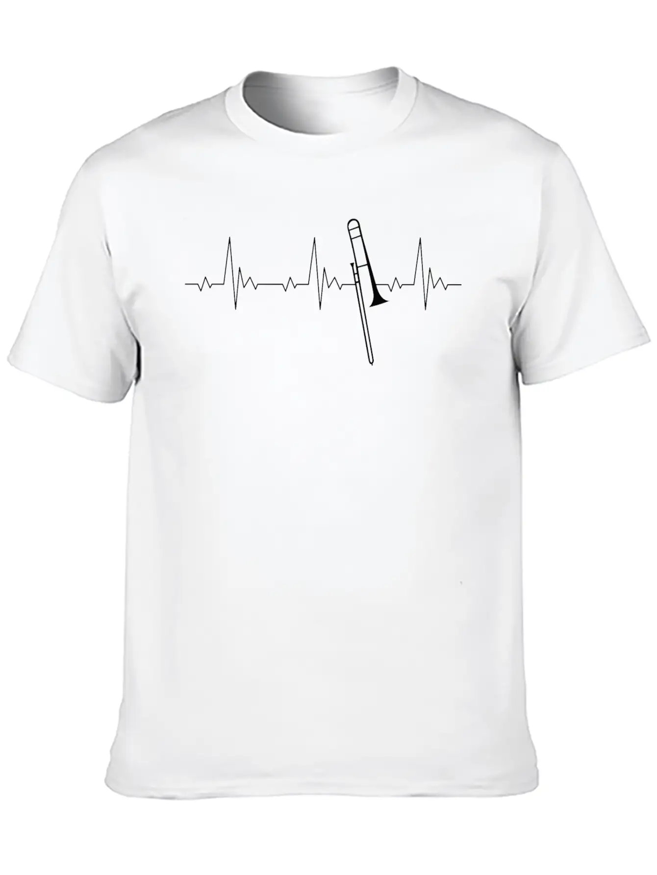 Trombone Heartbeat Frequency Pulse ECG Soft Cotton Short Sleeve Tee – Unisex Wardrobe Staple