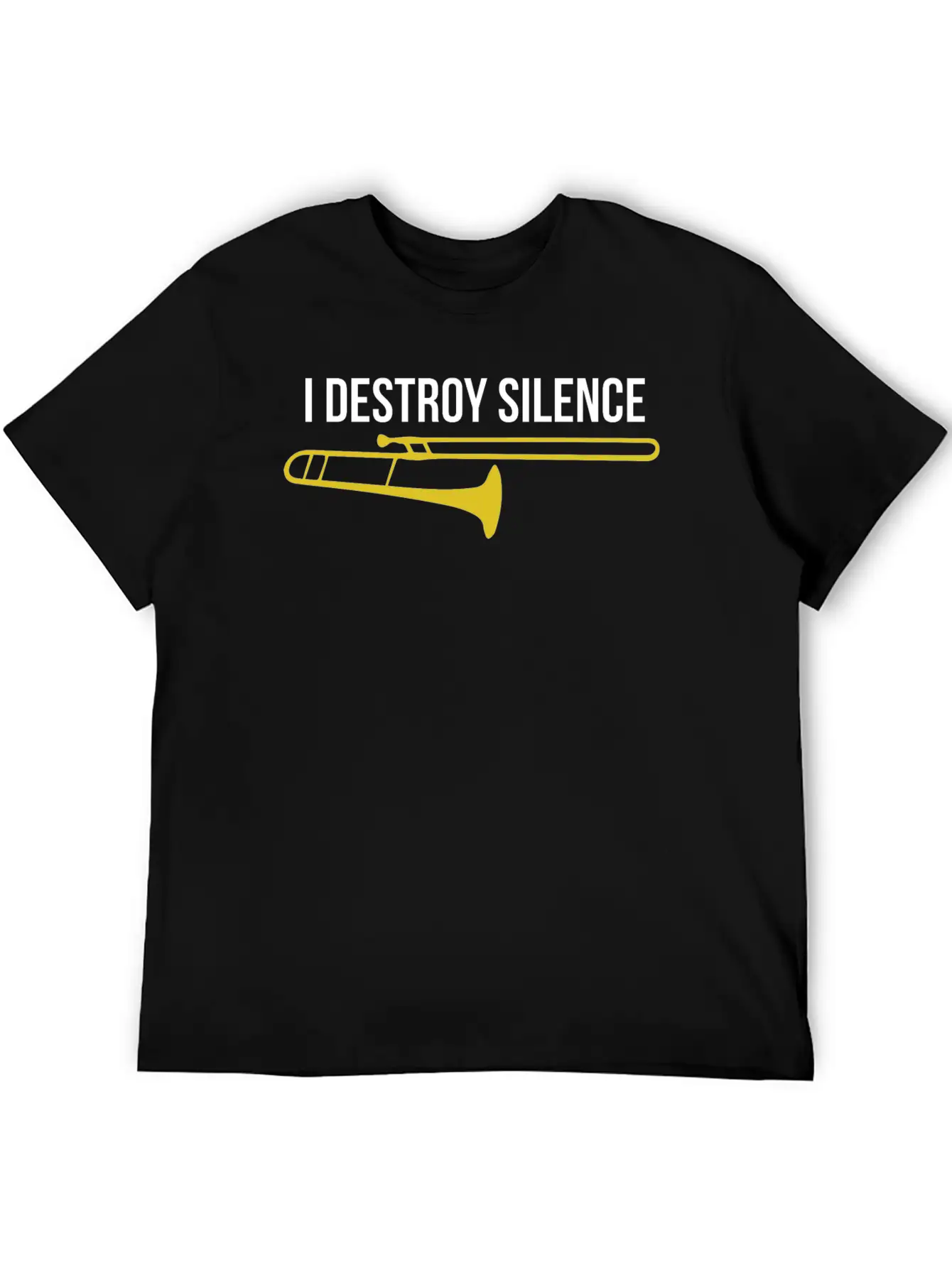 Trombone - I Destroy Silence Modern Fit Casual T-Shirt – Clean And Versatile Design