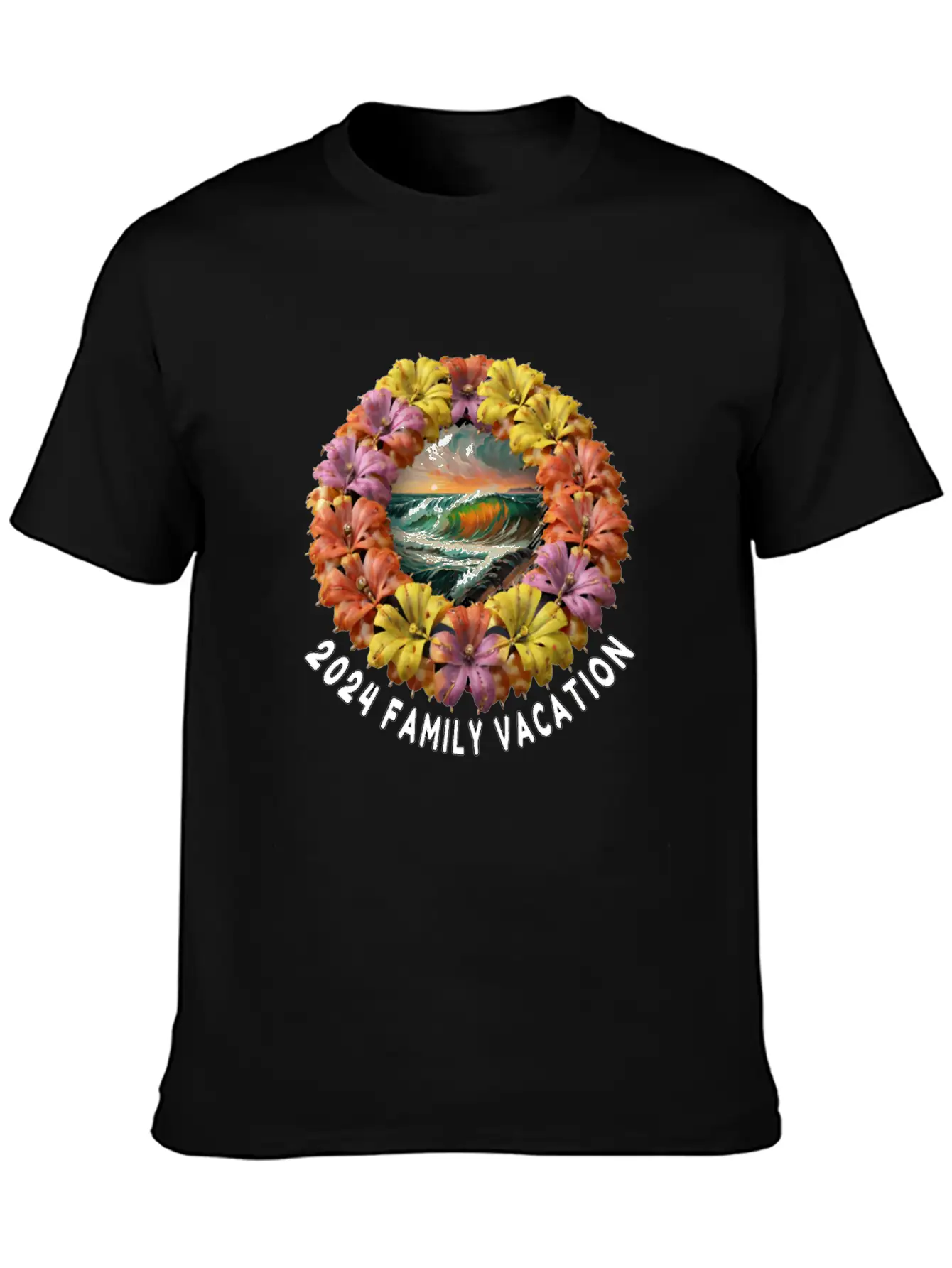 Tropical Sunset Escape Necklace - Family Vacation Modern Fit Casual T-Shirt ��� Clean And Versatile Design