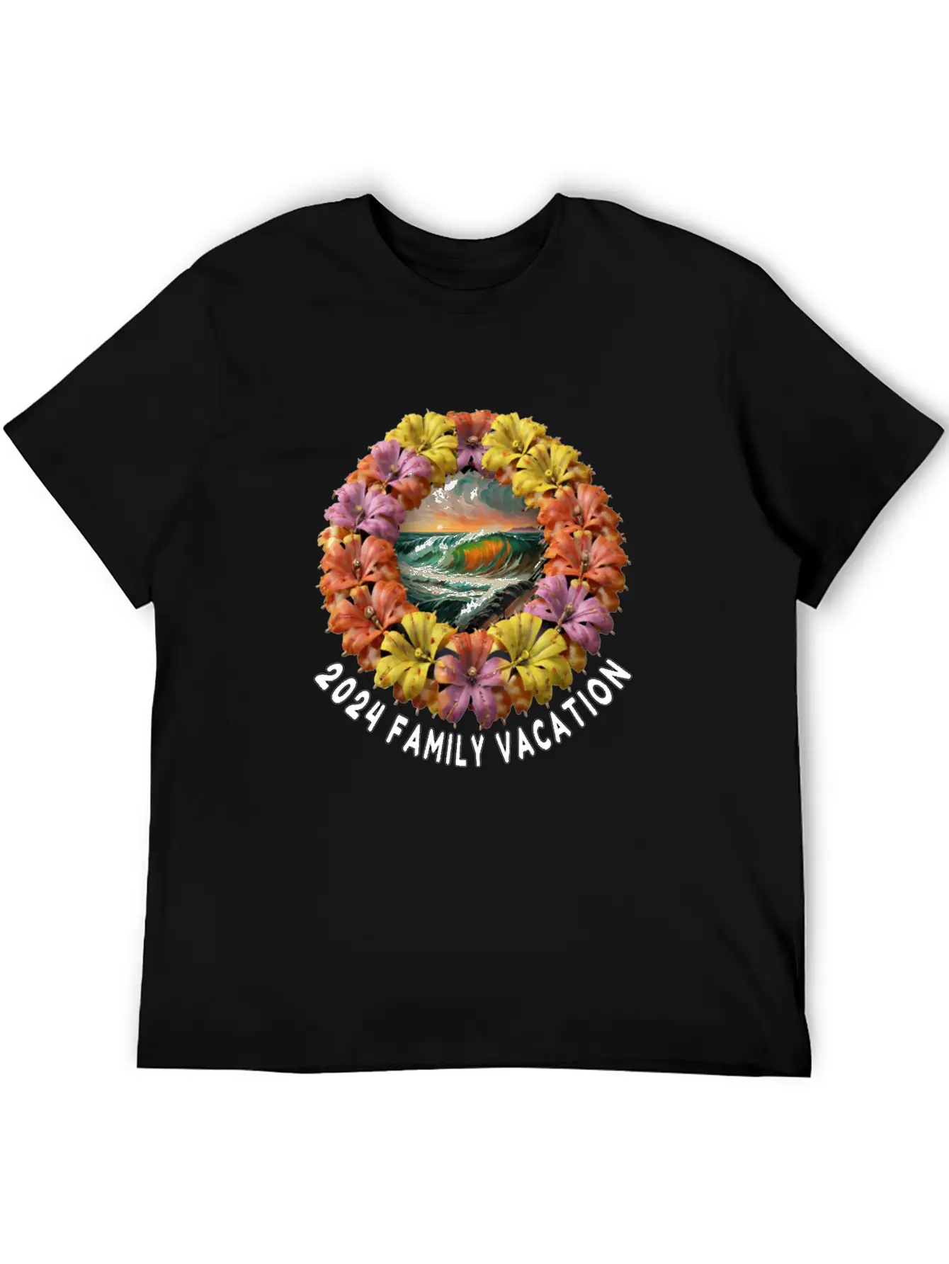 Tropical Sunset Escape Necklace - Family Vacation Modern Fit Casual T-Shirt ��� Clean And Versatile Design