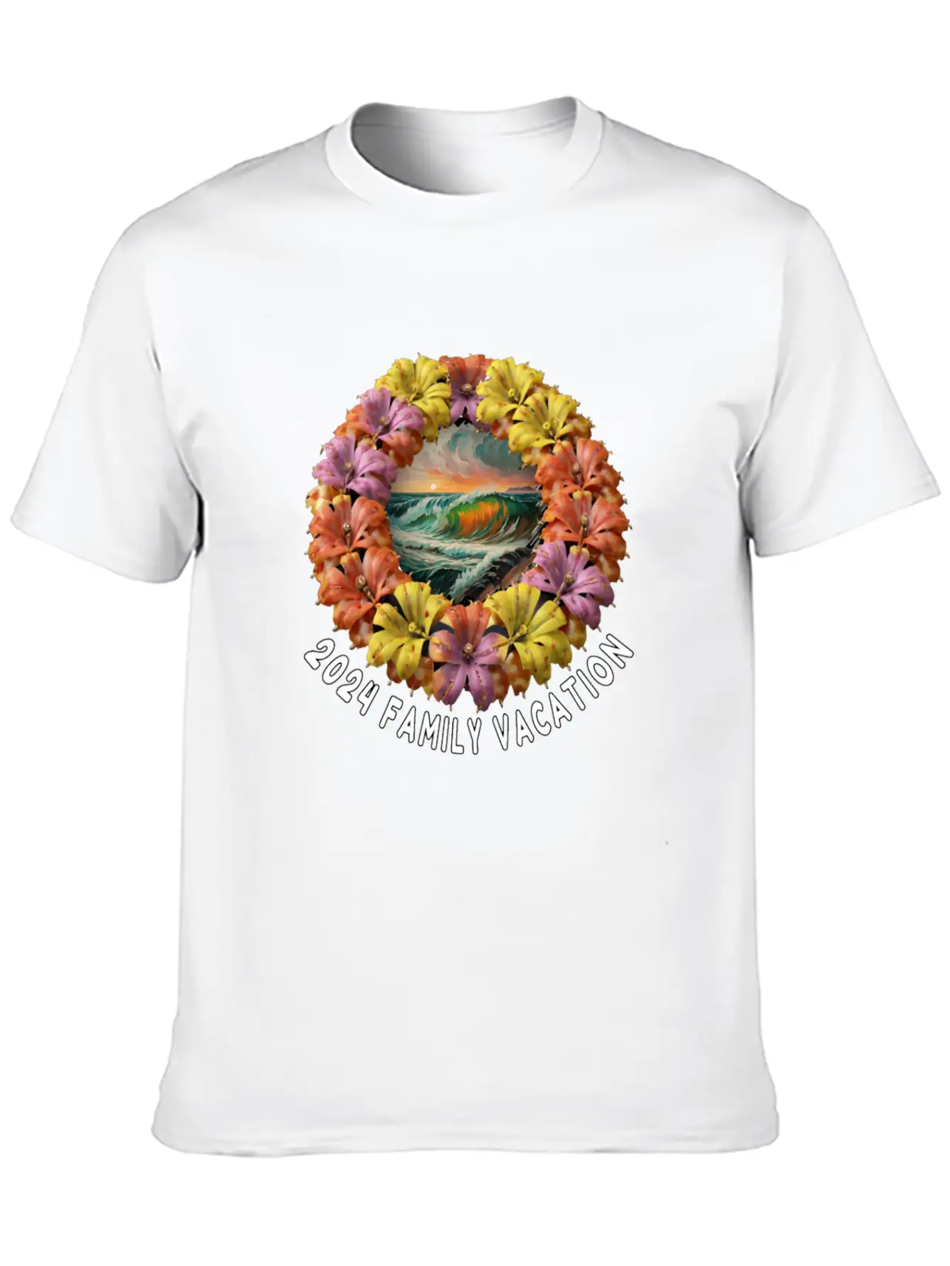 Tropical Sunset Escape Necklace - Family Vacation Modern Fit Casual T-Shirt ��� Clean And Versatile Design