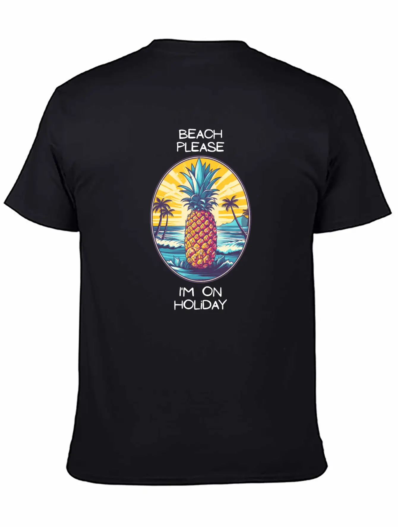 TropicPineapple Beachwear - Beach Please Unisex Casual T-Shirt – Clean Design For Daily Comfort