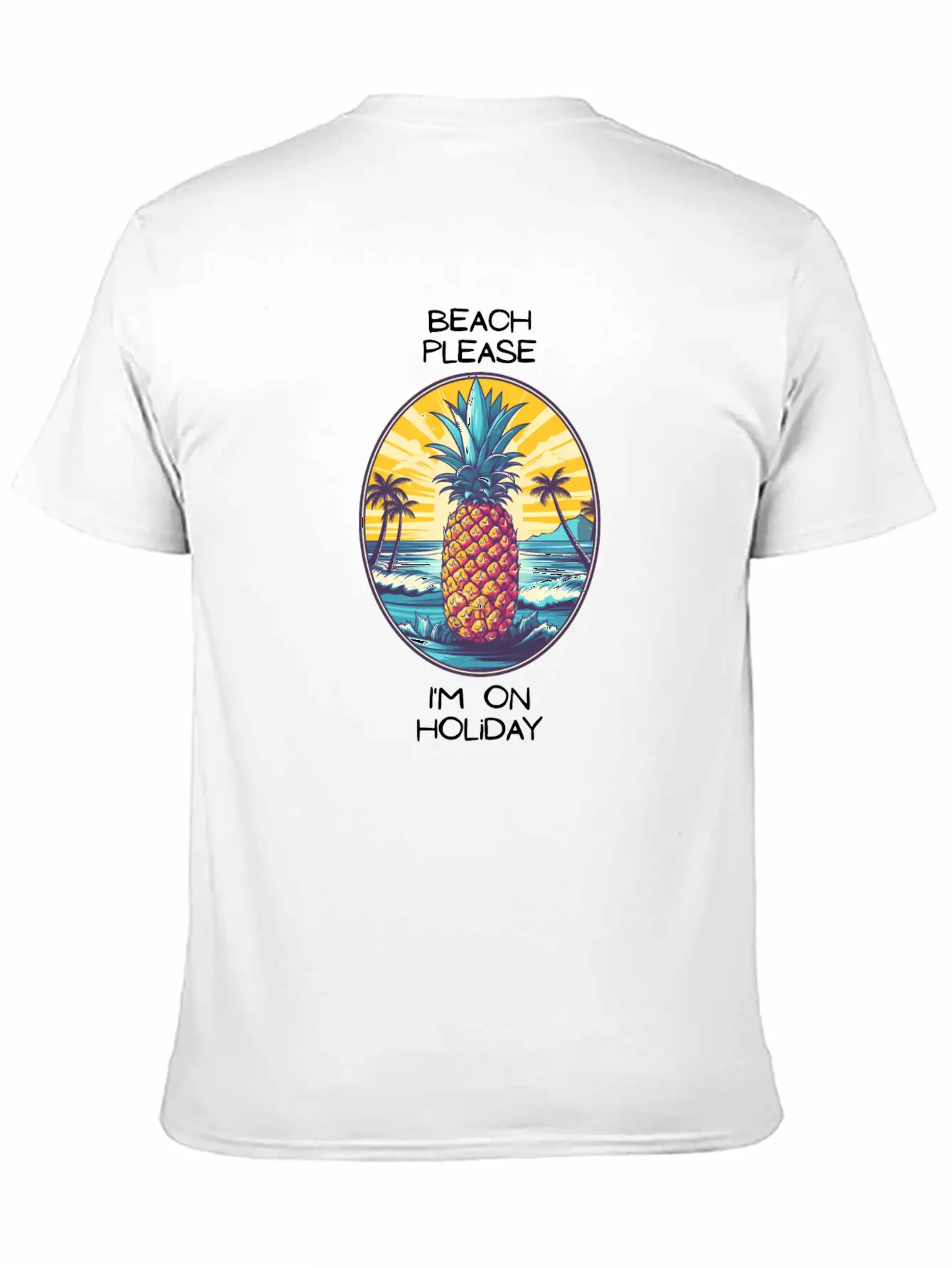 TropicPineapple Beachwear - Beach Please Unisex Casual T-Shirt – Clean Design For Daily Comfort