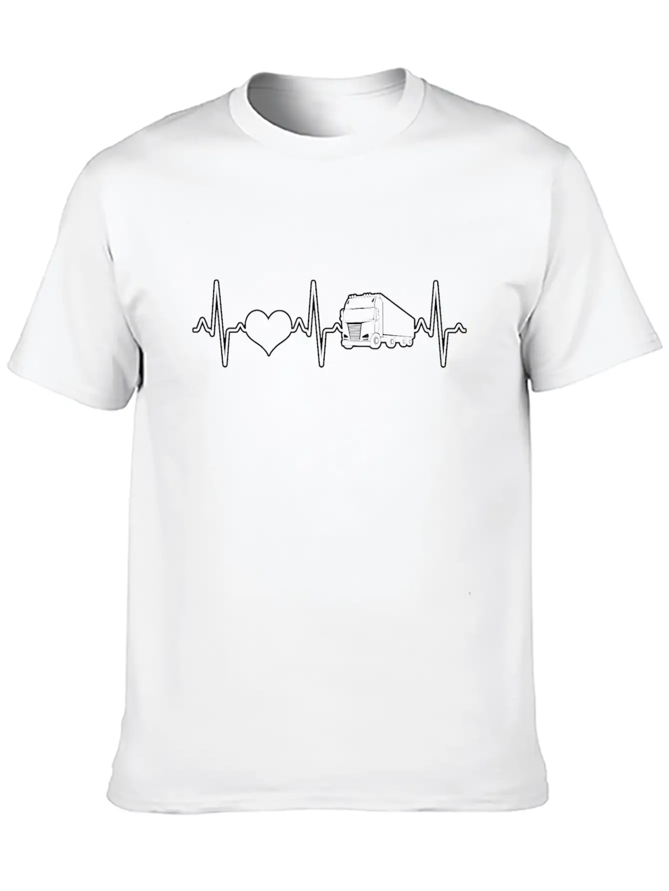 Truck Heartbeat Unisex Casual T-Shirt – Clean Design For Daily Comfort