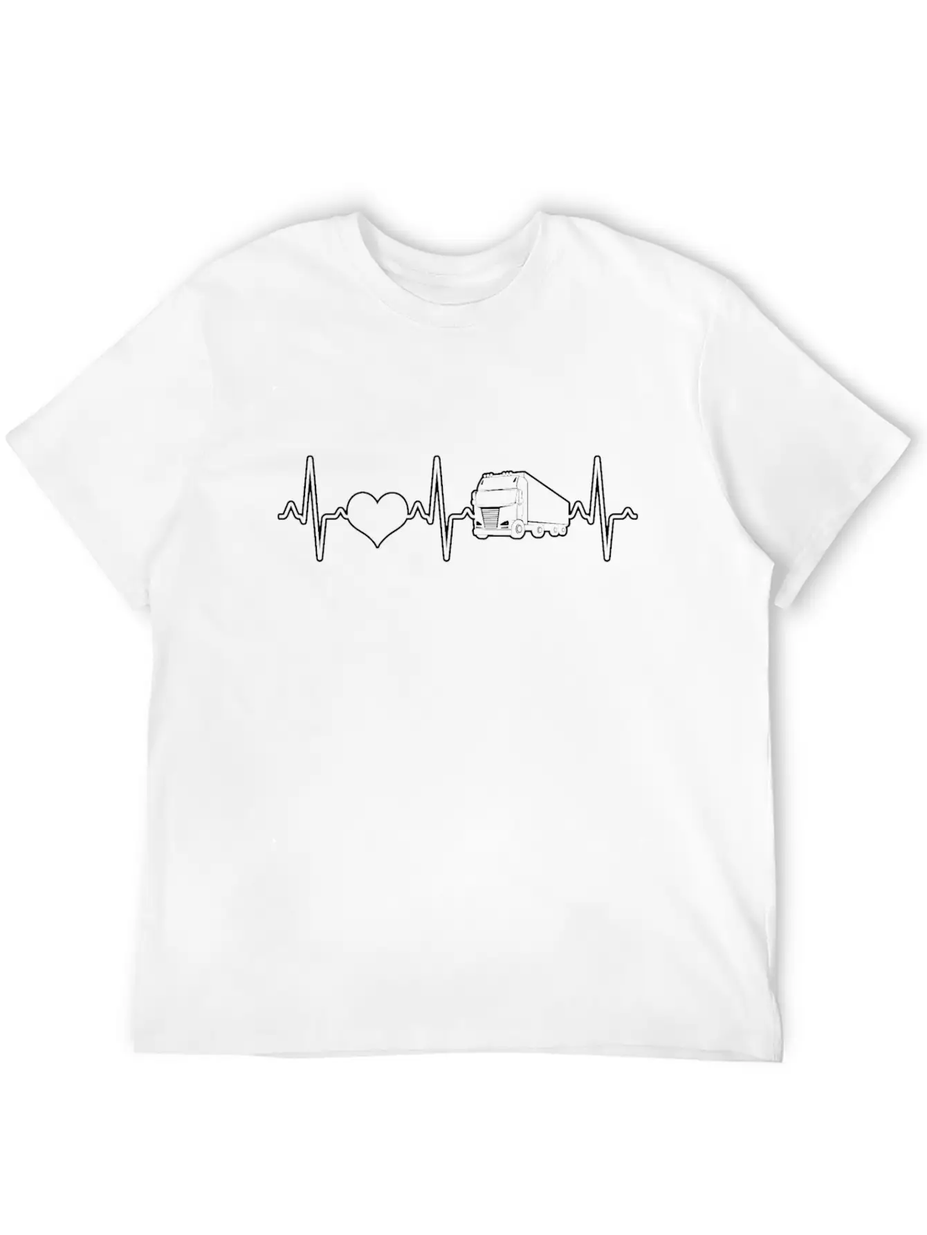 Truck Heartbeat Unisex Casual T-Shirt – Clean Design For Daily Comfort