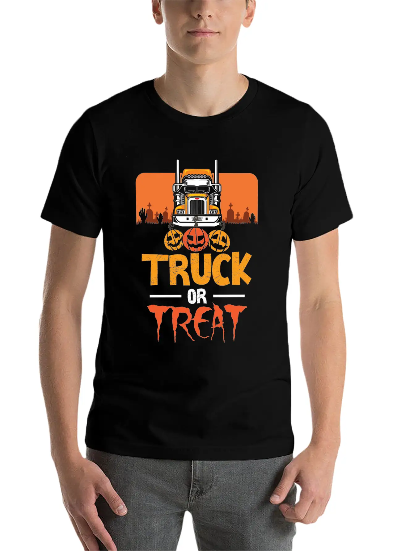 Truck Or Treat Truck Classic Fit Graphic Tee For Daily Comfort – Unisex Cotton Shirt