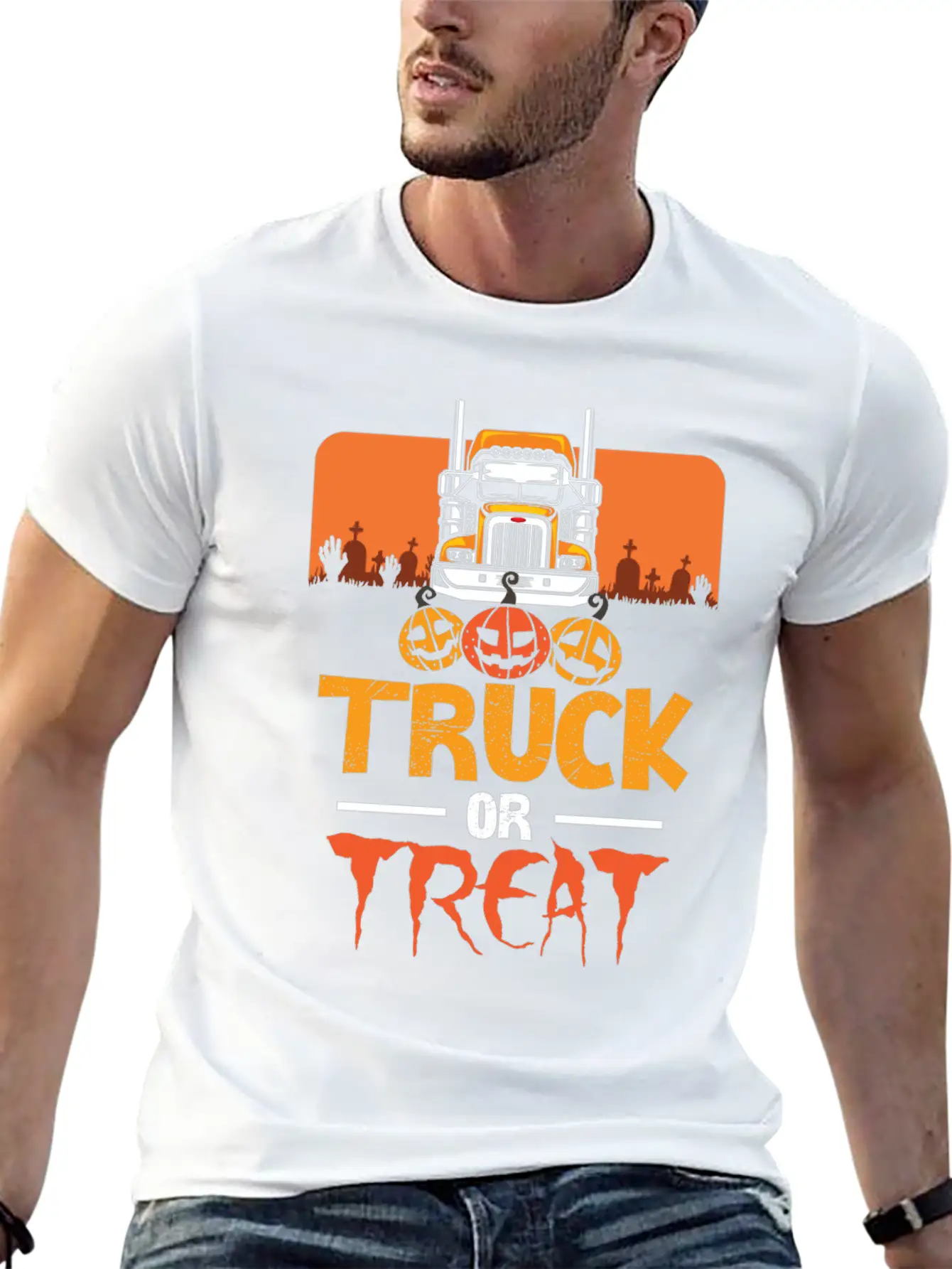Truck Or Treat Truck Classic Fit Graphic Tee For Daily Comfort – Unisex Cotton Shirt