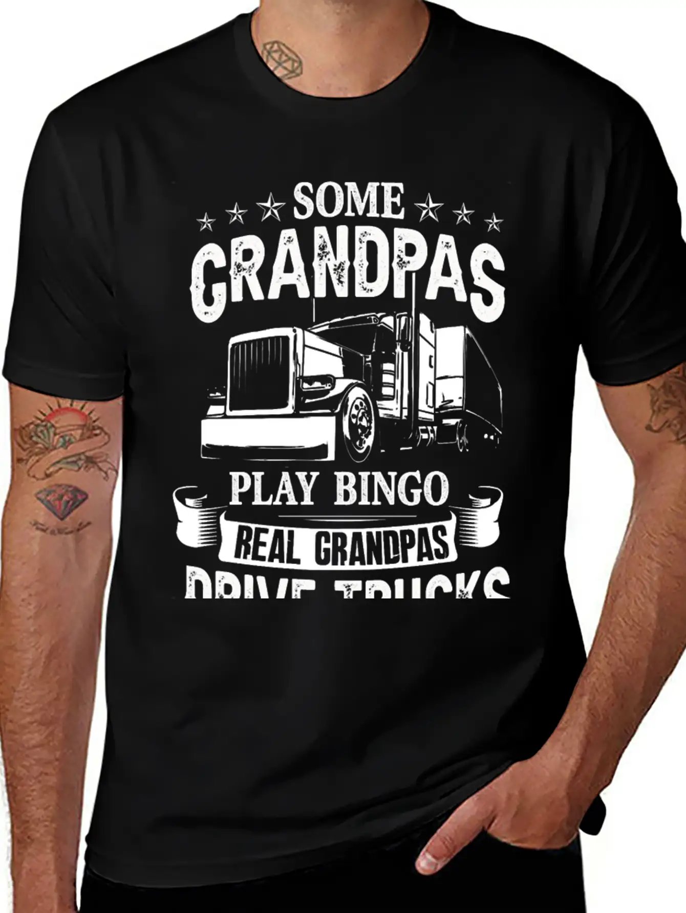 Truck Trucker Grandpa Truck Driver Cool For The Tr Modern Fit Casual T-Shirt – Clean And Versatile Design