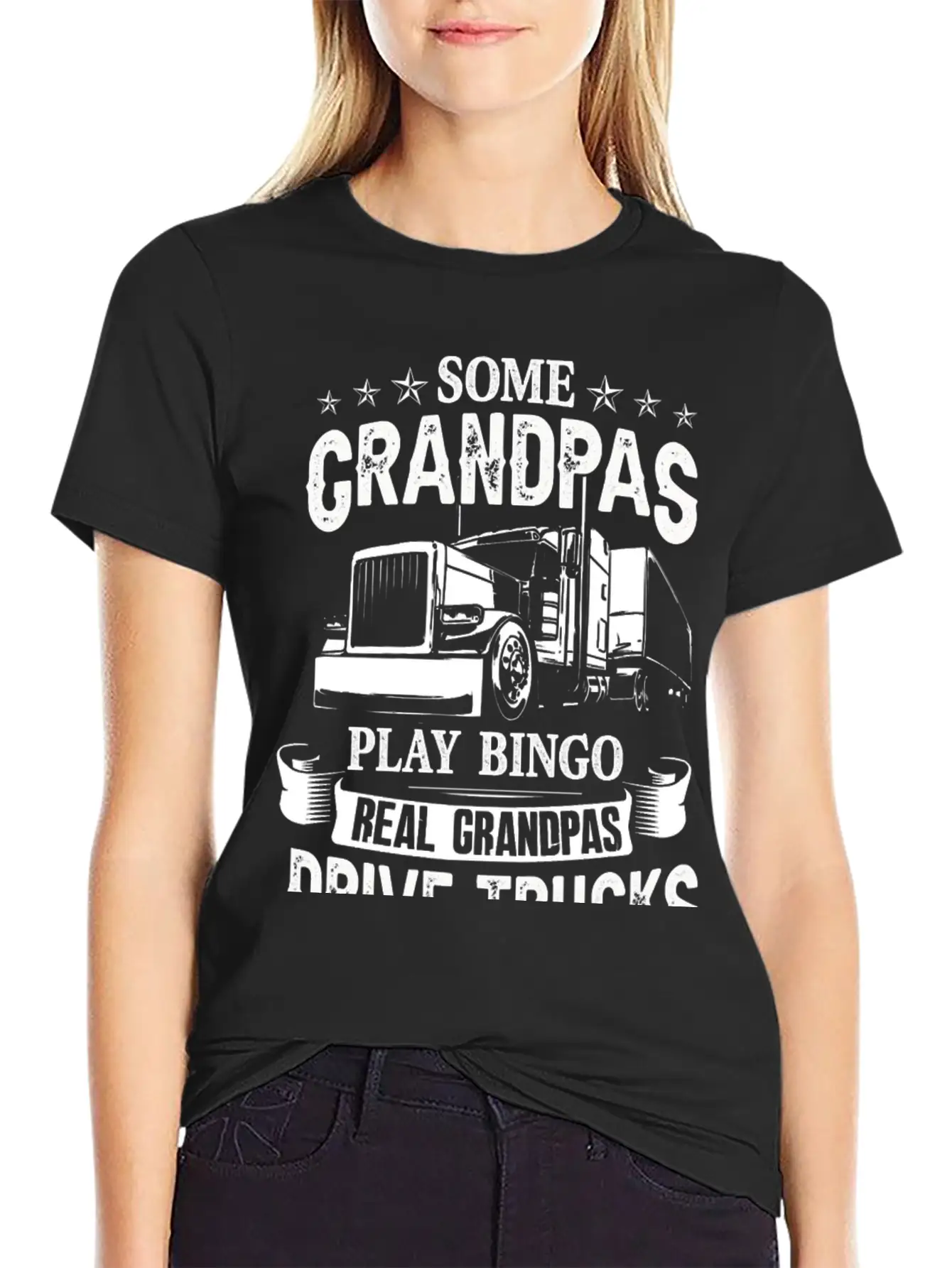 Truck Trucker Grandpa Truck Driver Cool For The Tr Modern Fit Casual T-Shirt – Clean And Versatile Design