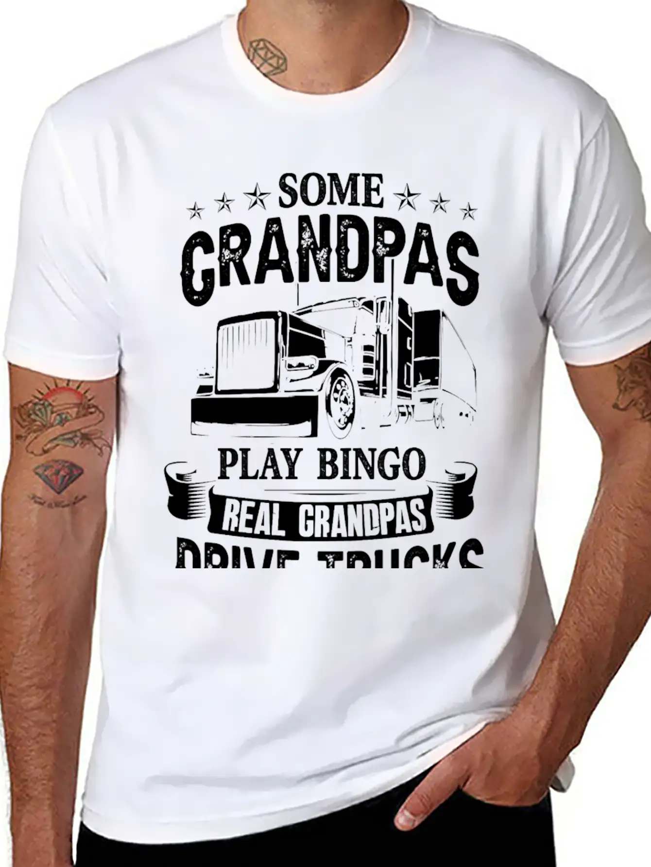 Truck Trucker Grandpa Truck Driver Cool For The Tr Modern Fit Casual T-Shirt – Clean And Versatile Design