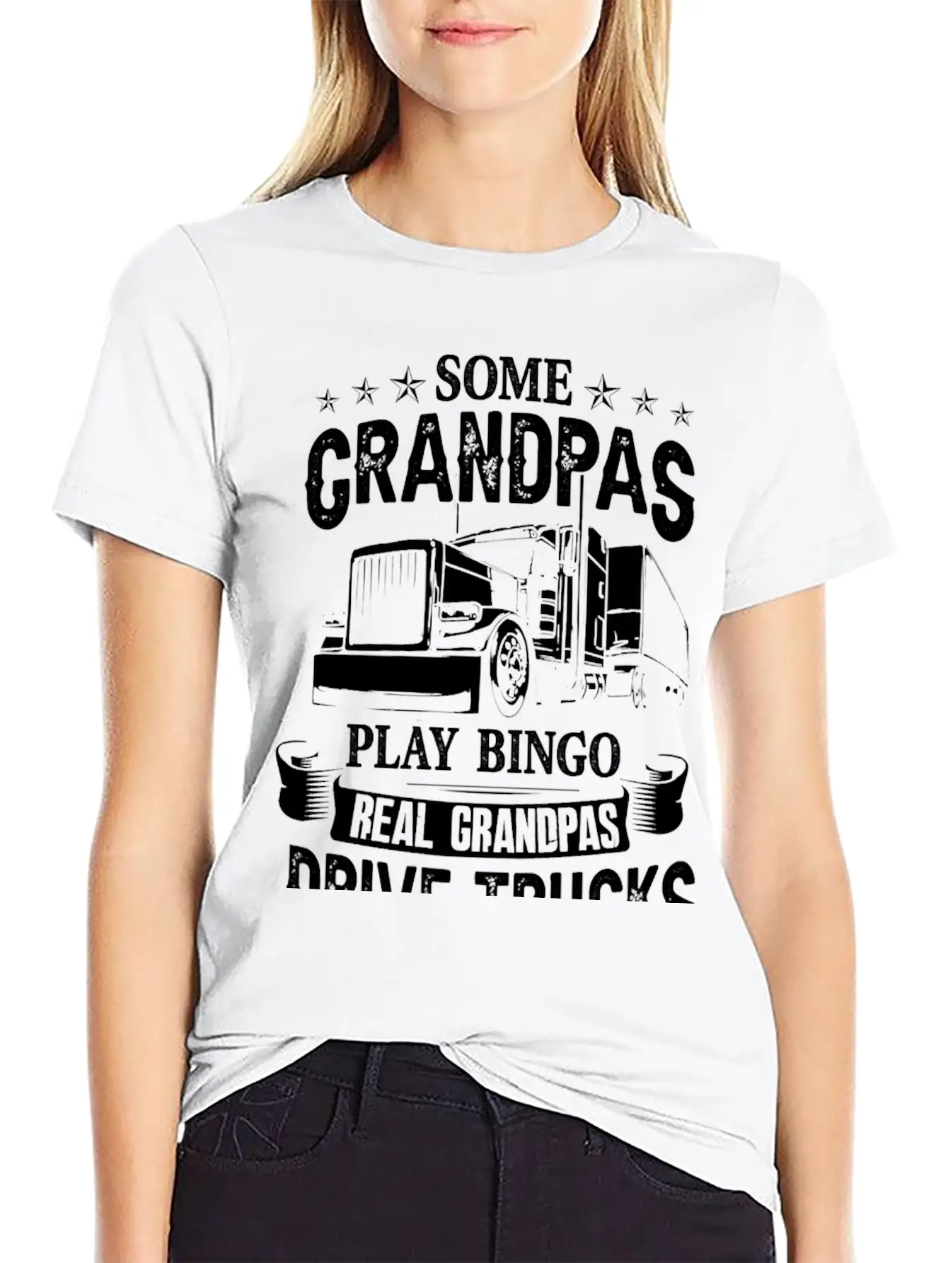 Truck Trucker Grandpa Truck Driver Cool For The Tr Modern Fit Casual T-Shirt – Clean And Versatile Design