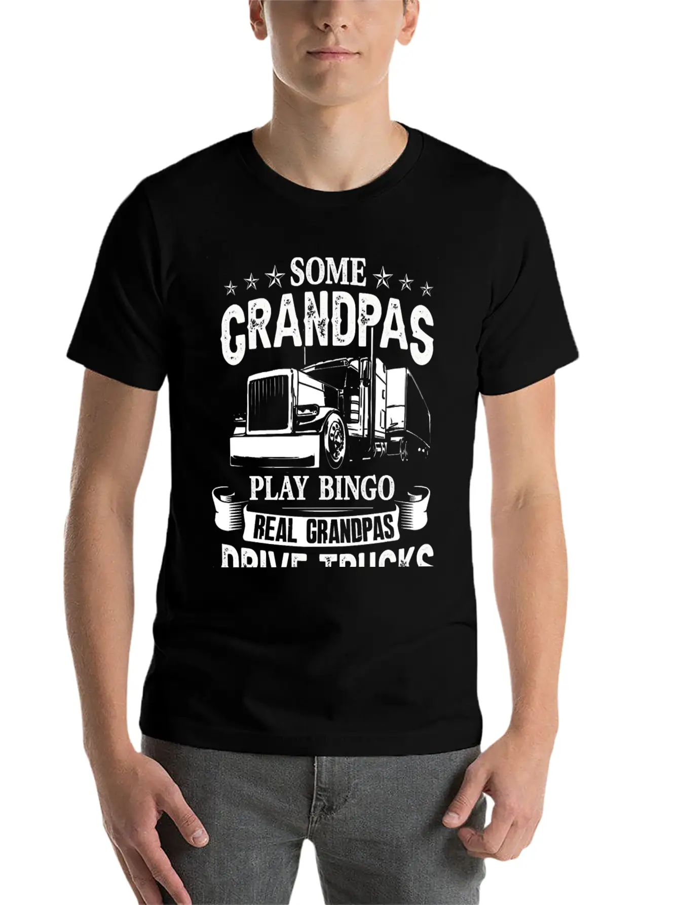 Truck Trucker Grandpa Truck Driver Cool For The Tr Modern Fit Casual T-Shirt – Clean And Versatile Design