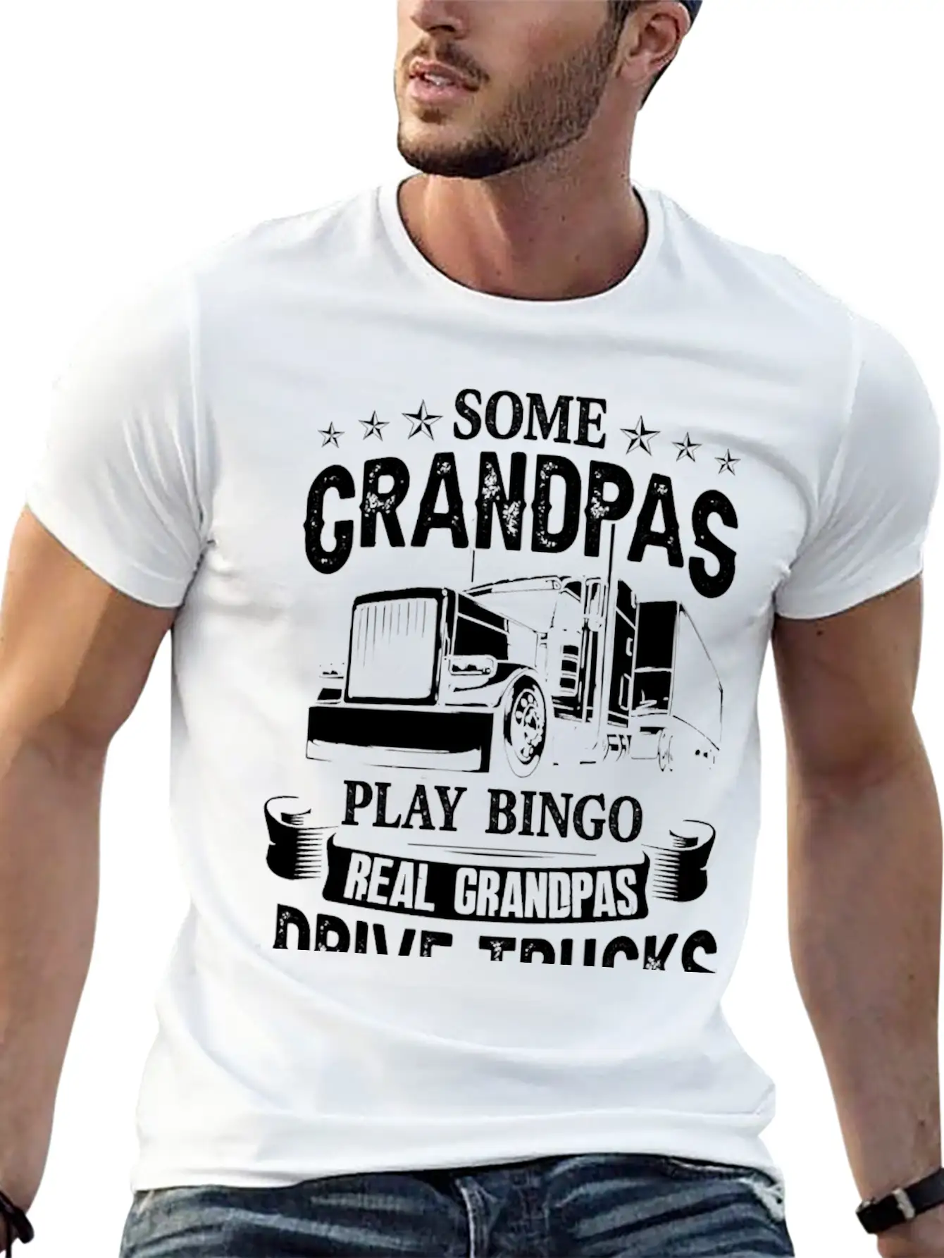 Truck Trucker Grandpa Truck Driver Cool For The Tr Modern Fit Casual T-Shirt – Clean And Versatile Design