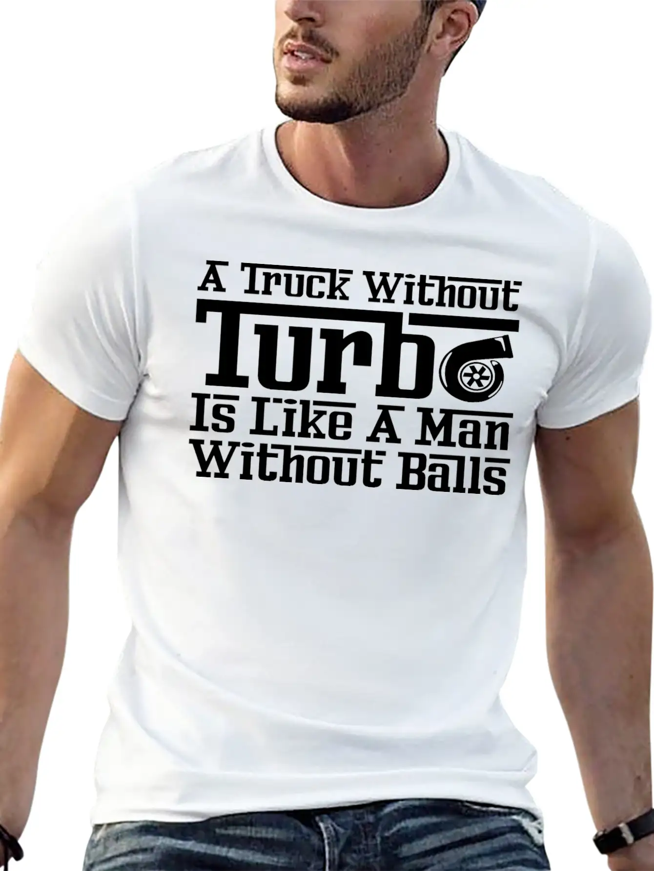 Truck Without Turbo Like Man Without Turbocharger Soft Cotton Short Sleeve Tee – Unisex Wardrobe Staple