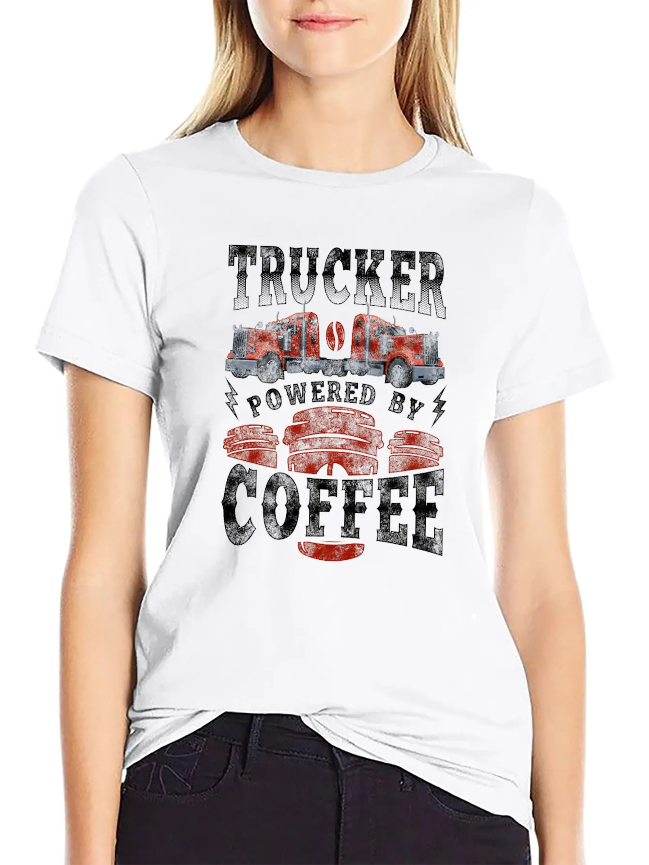 Trucker Truck Driver Coffee Relaxed Everyday Tee – Lightweight And Durable Cotton