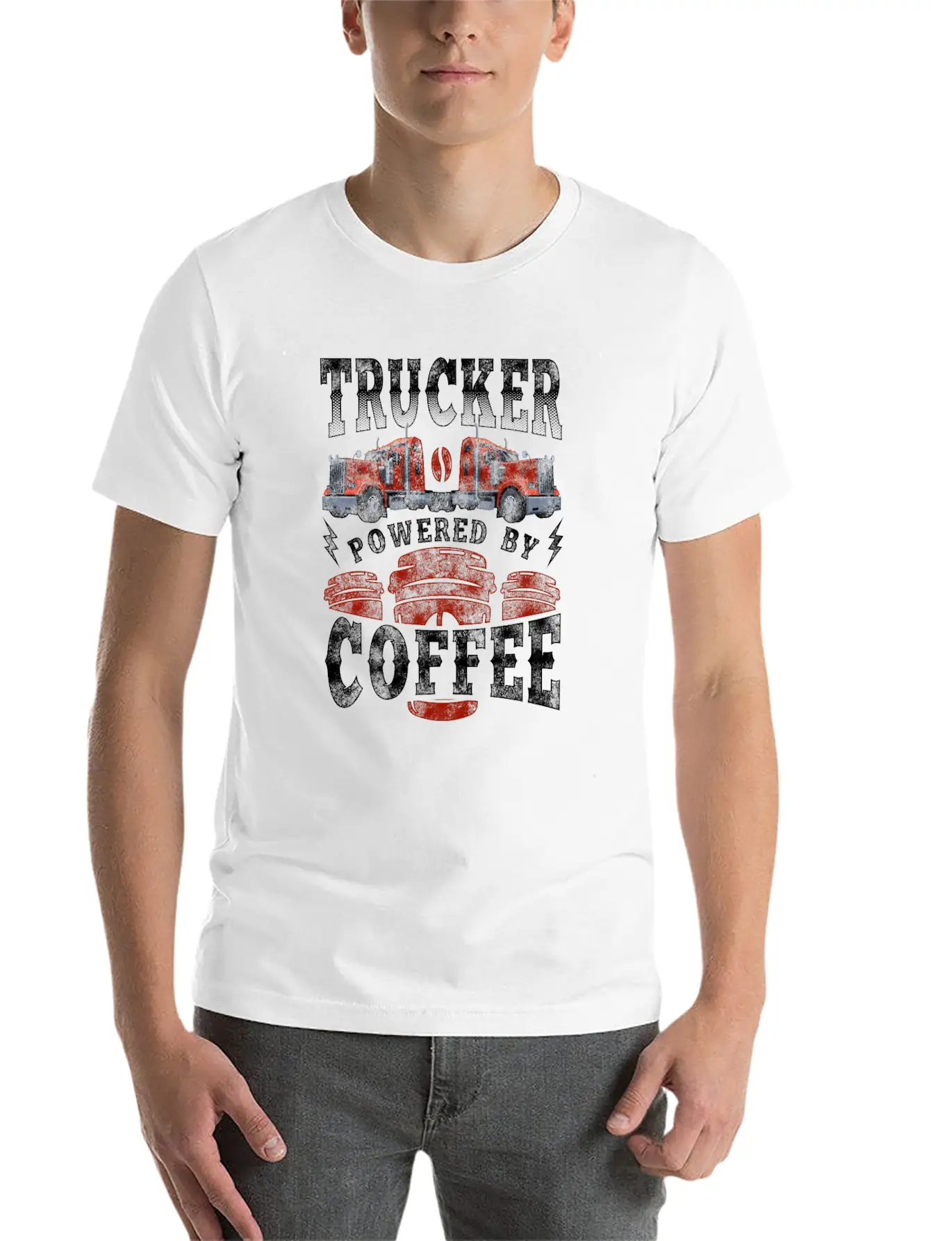 Trucker Truck Driver Coffee Relaxed Everyday Tee – Lightweight And Durable Cotton