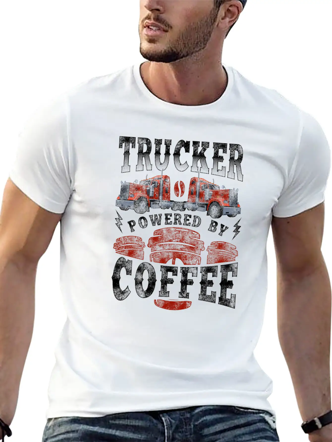Trucker Truck Driver Coffee Relaxed Everyday Tee – Lightweight And Durable Cotton