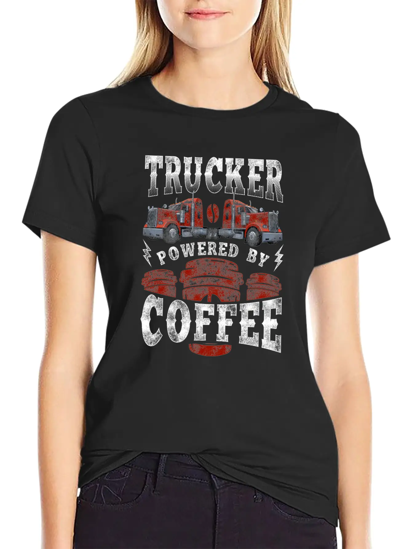 Trucker Truck Driver Coffee Relaxed Everyday Tee – Lightweight And Durable Cotton