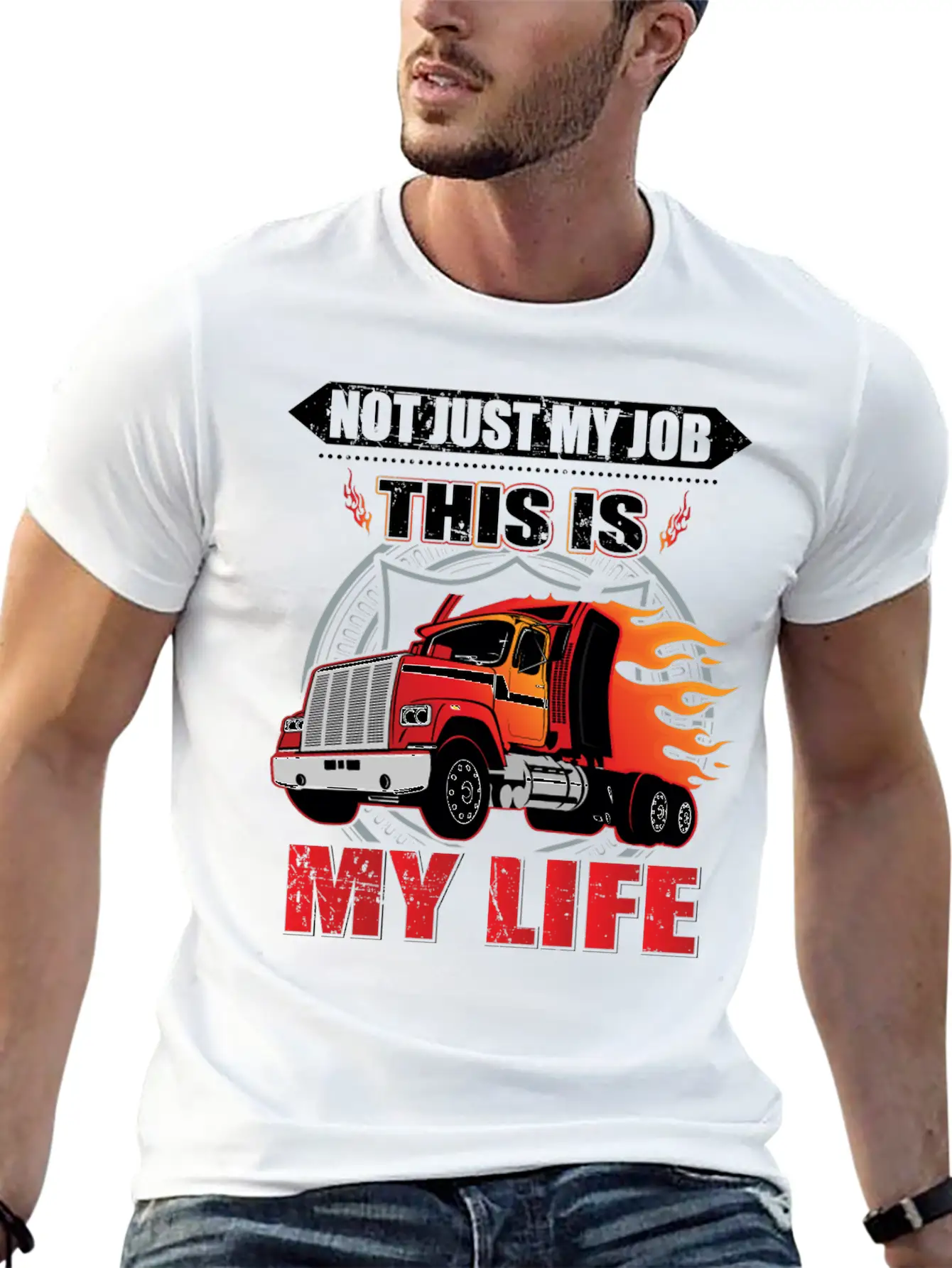 Trucker Truck Driver Truck Lover Farmer Lightweight Cotton T-Shirt – Daily Comfort Graphic Shirt