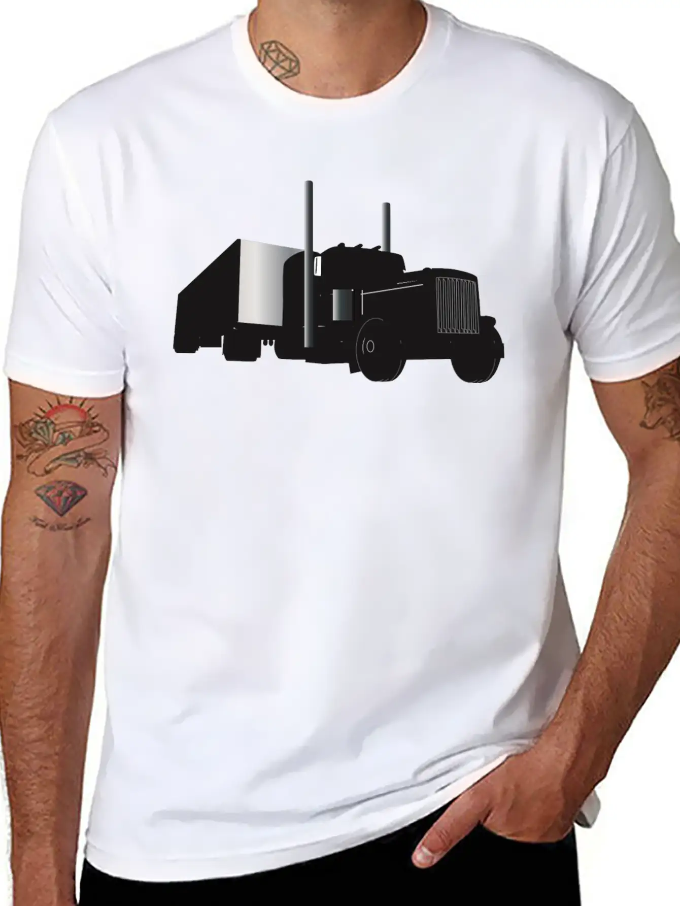 Trucking,Truckers,American Truckers,Diesel T-shirt Relaxed Everyday Tee – Lightweight And Durable Cotton