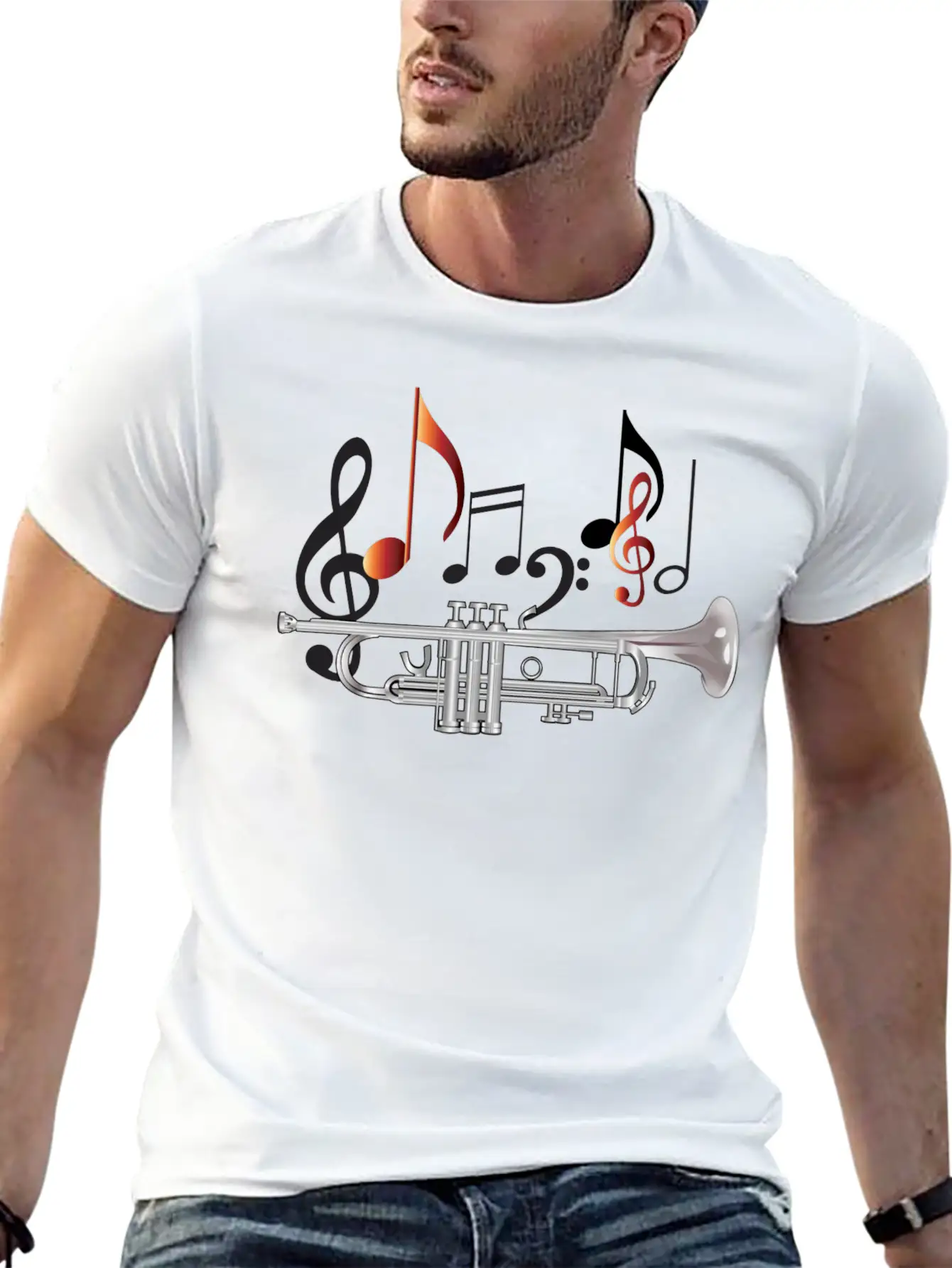 Trumpet Comfortable Minimalist Graphic Tee – Summer Style Essential