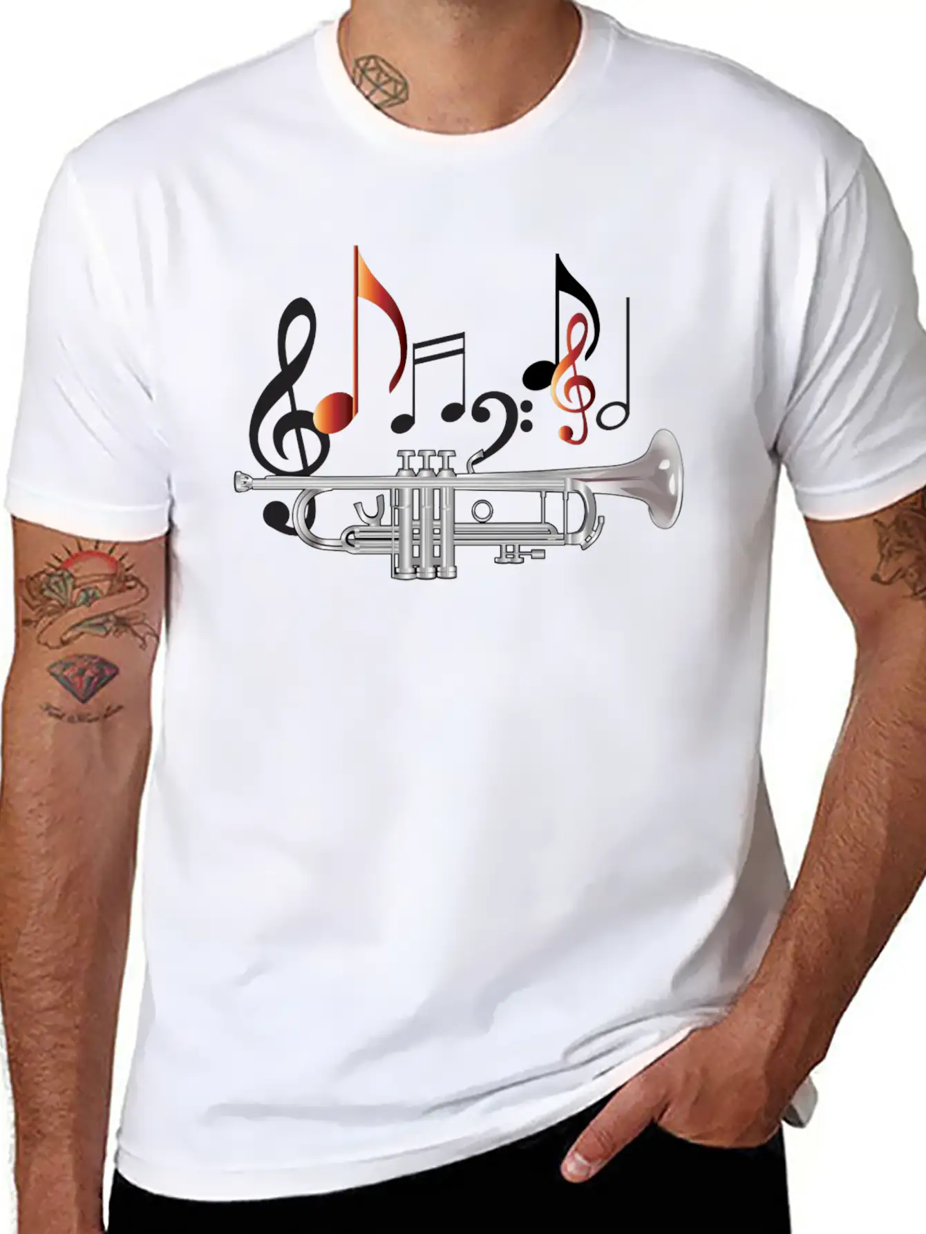 Trumpet Comfortable Minimalist Graphic Tee – Summer Style Essential