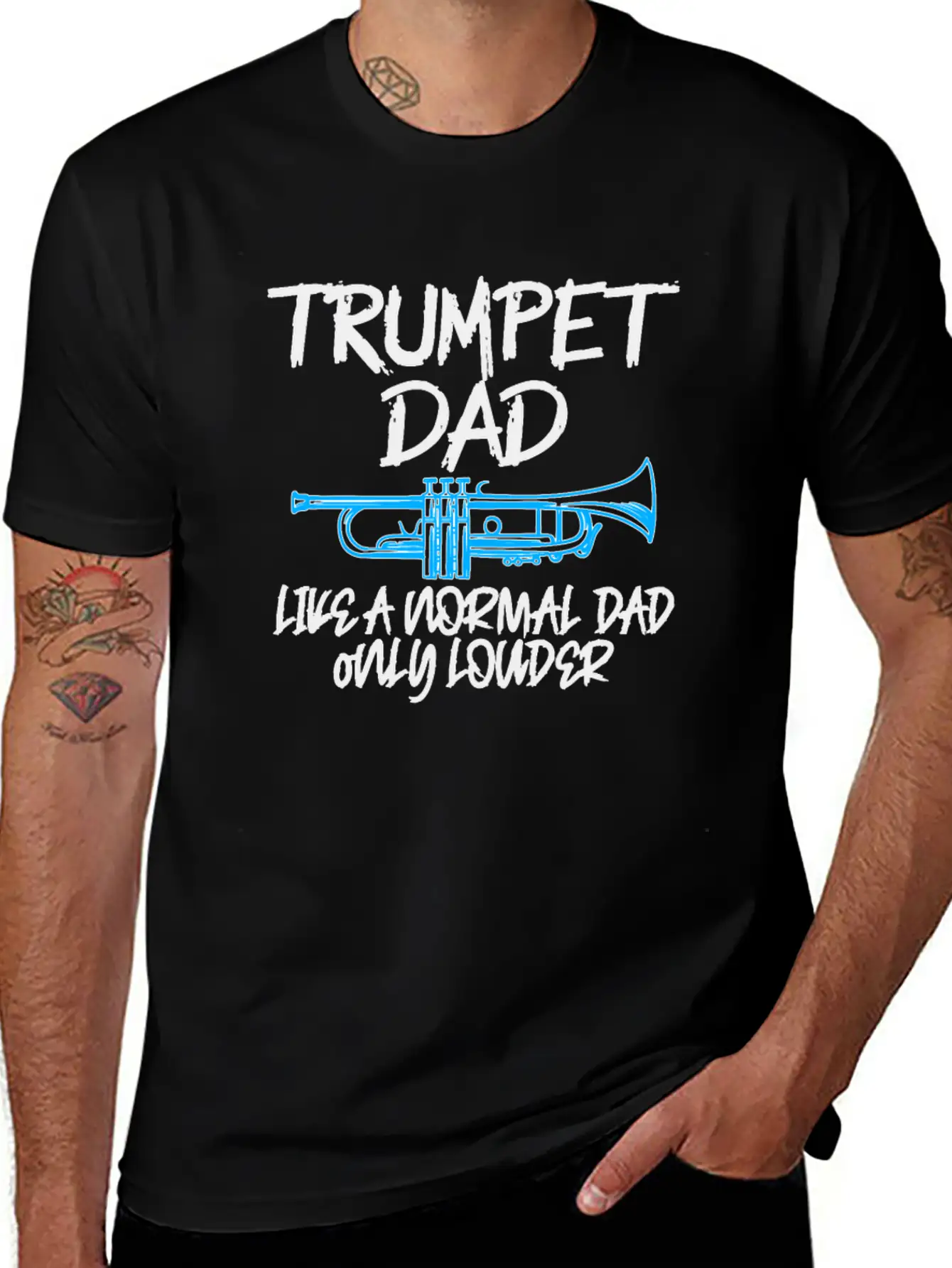 Trumpet Dad Like A Normal Dad Classic Fit Graphic Tee For Daily Comfort – Unisex Cotton Shirt
