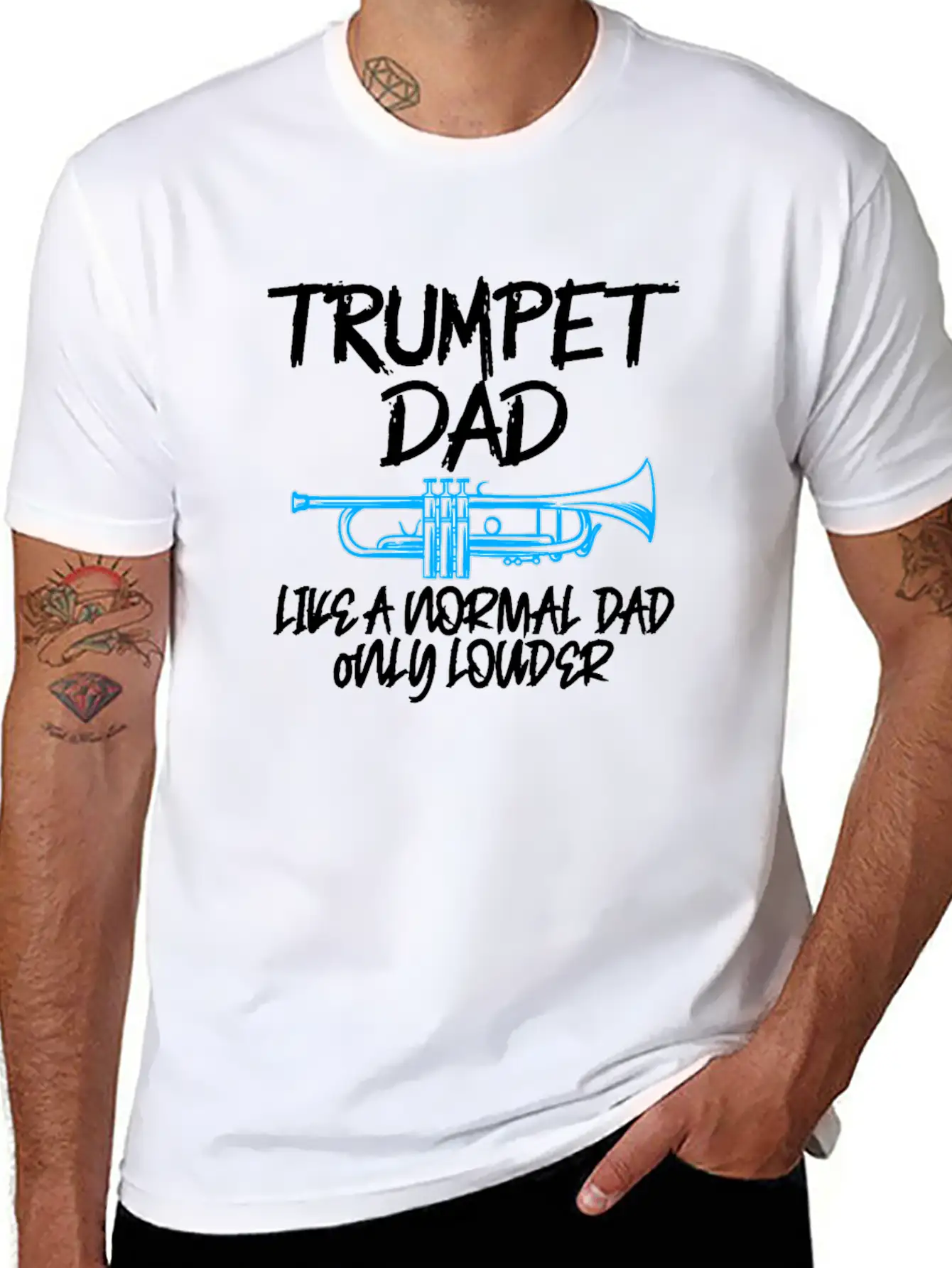 Trumpet Dad Like A Normal Dad Classic Fit Graphic Tee For Daily Comfort – Unisex Cotton Shirt