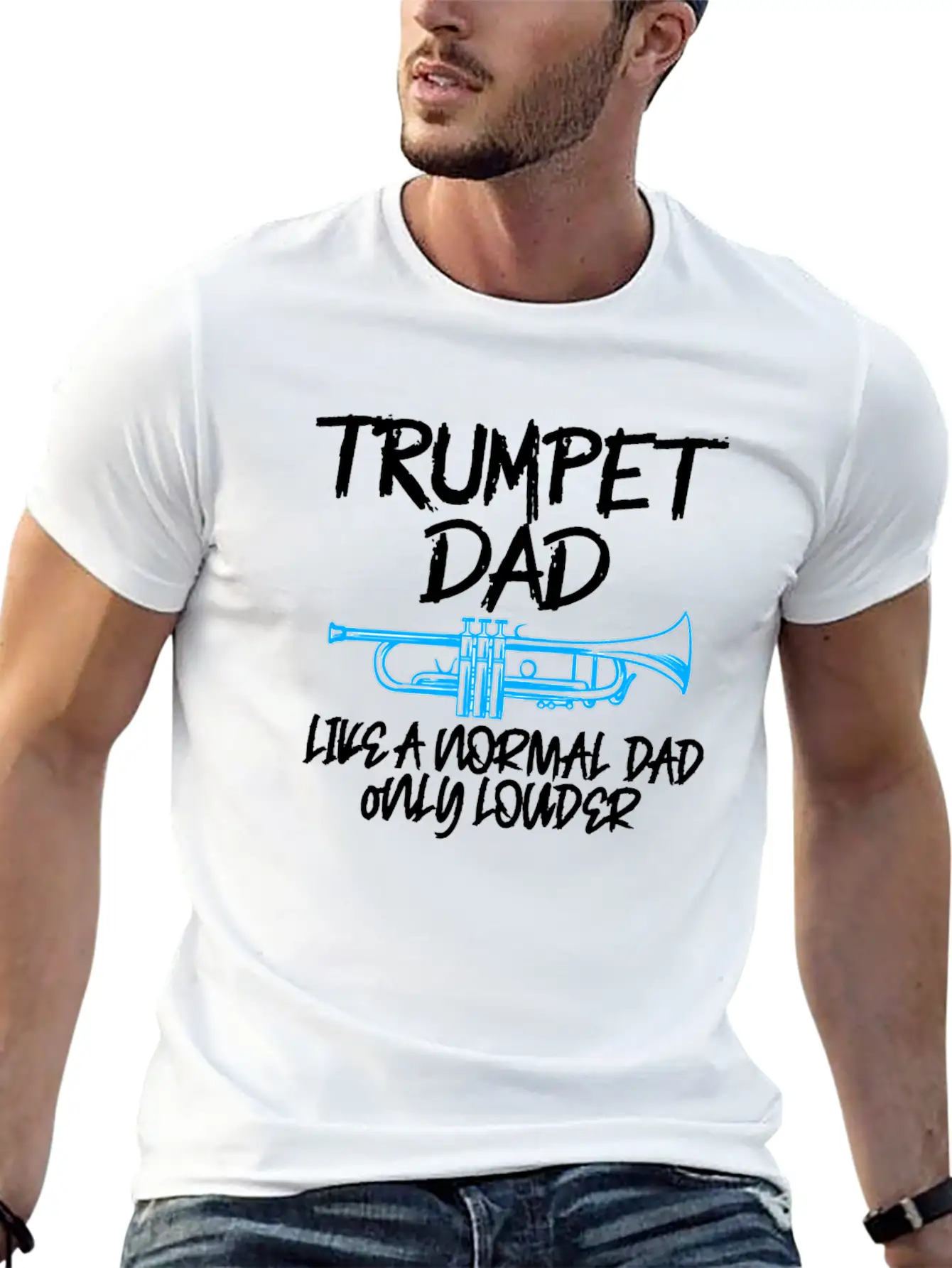 Trumpet Dad Like A Normal Dad Classic Fit Graphic Tee For Daily Comfort – Unisex Cotton Shirt