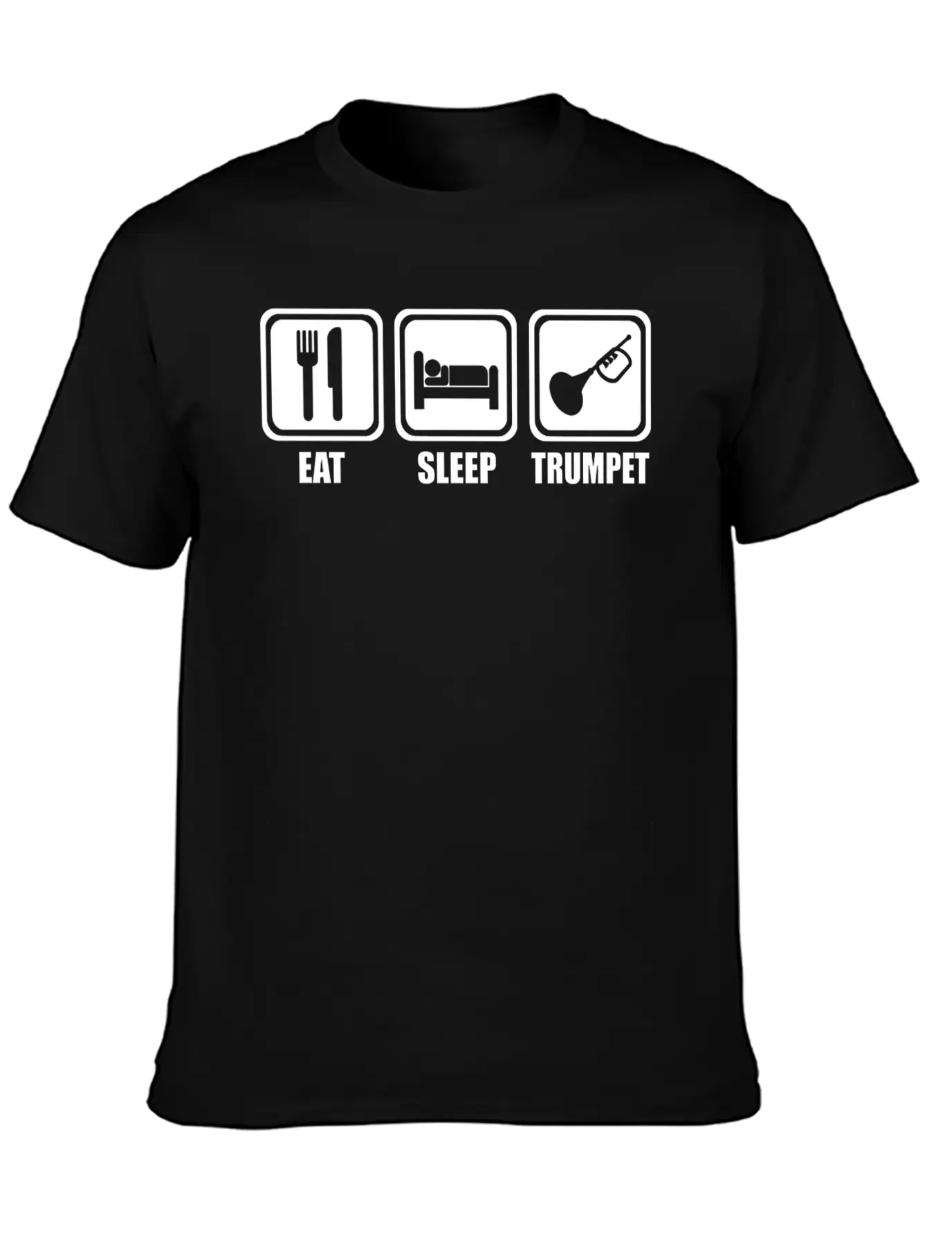 Trumpet - Eat Sleep Play Trumpet Essential Cotton Tee For Daily Outfits – Unisex Style
