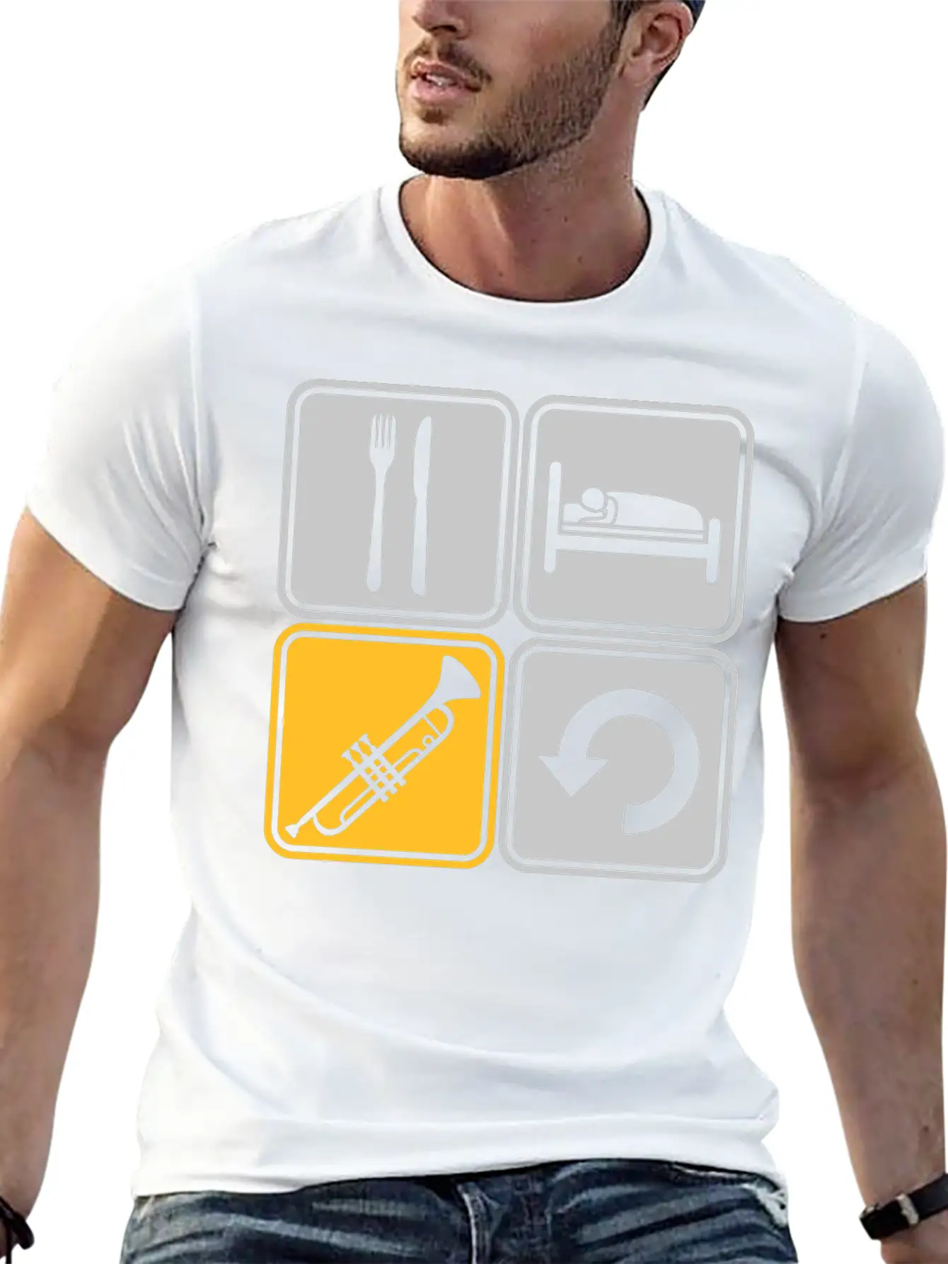 Trumpet Eat Sleep Soft Cotton Short Sleeve Tee – Unisex Wardrobe Staple