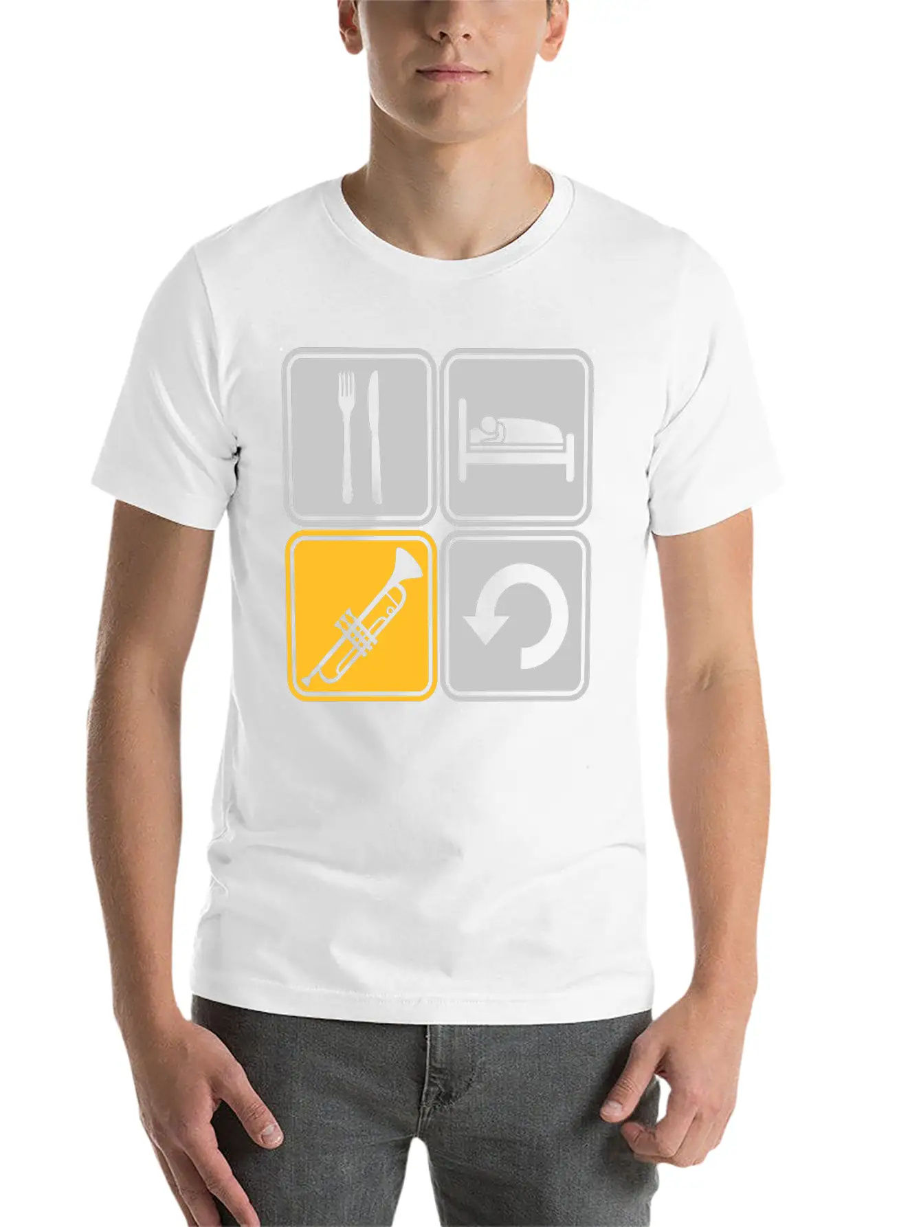 Trumpet Eat Sleep Soft Cotton Short Sleeve Tee – Unisex Wardrobe Staple