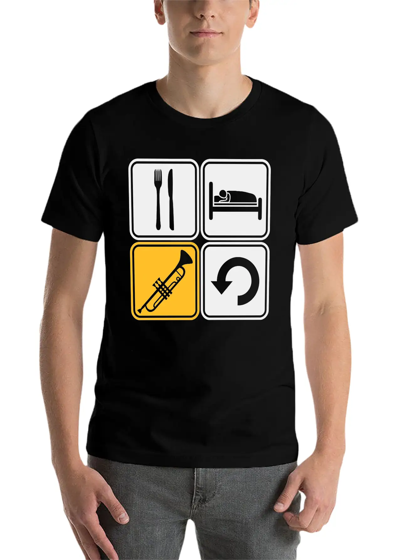 Trumpet Eat Sleep Soft Cotton Short Sleeve Tee – Unisex Wardrobe Staple