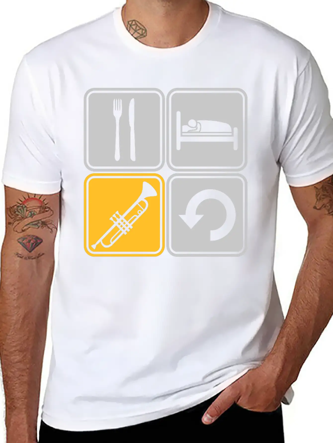 Trumpet Eat Sleep Soft Cotton Short Sleeve Tee – Unisex Wardrobe Staple