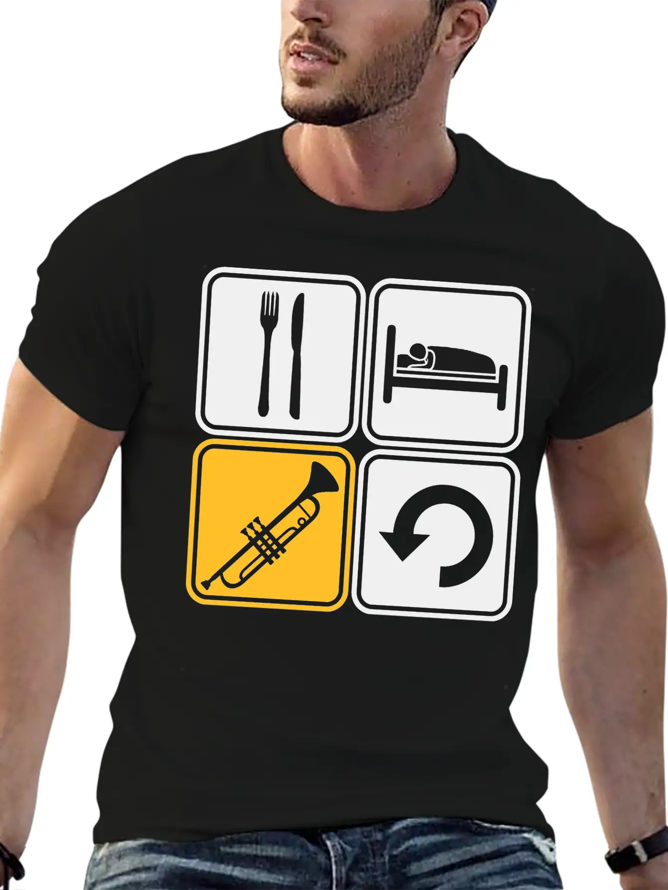 Trumpet Eat Sleep Soft Cotton Short Sleeve Tee – Unisex Wardrobe Staple
