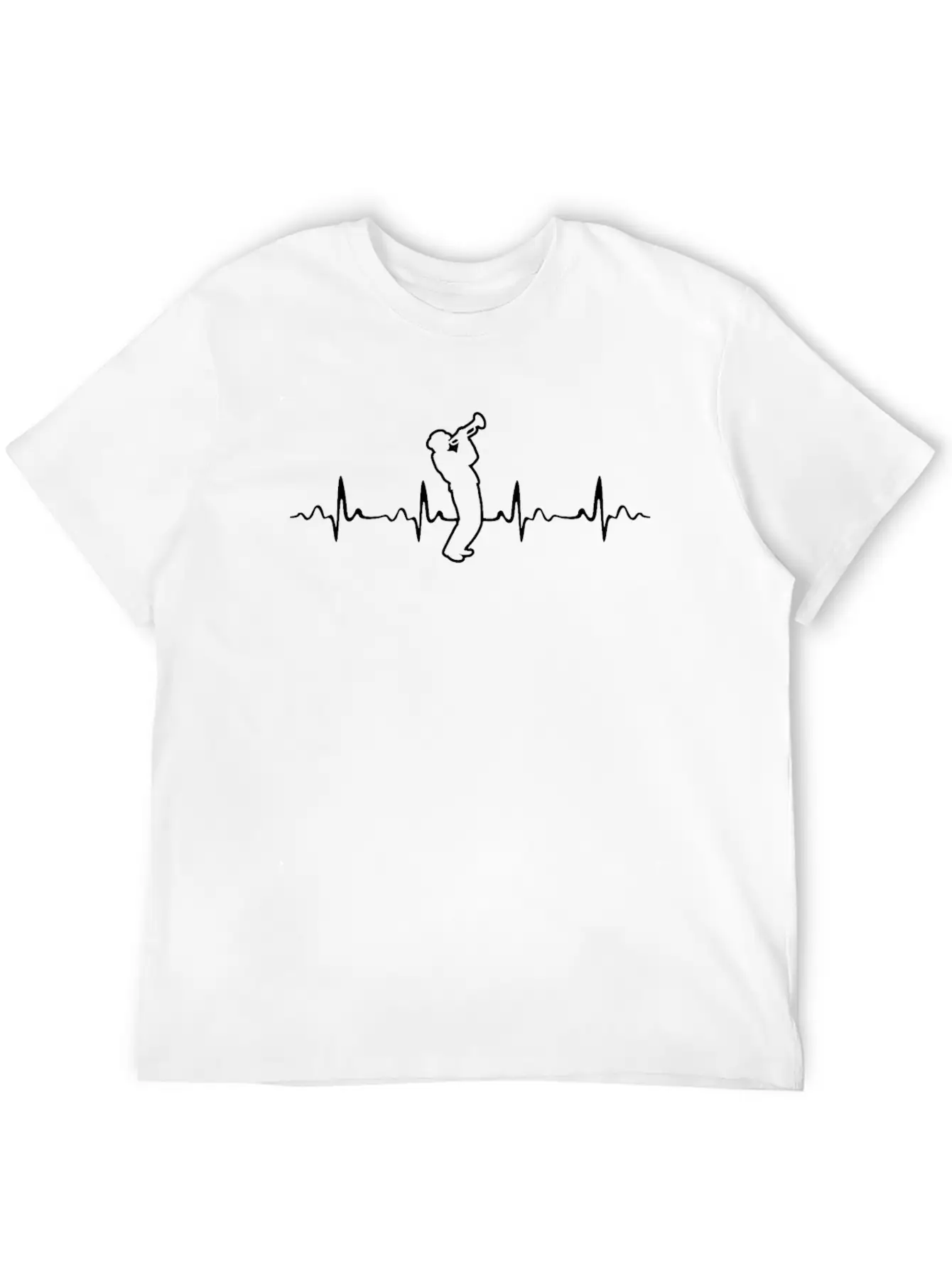 Trumpet Heartbeat Motive For A Jazz Music Player Lightweight Cotton T-Shirt – Daily Comfort Graphic Shirt