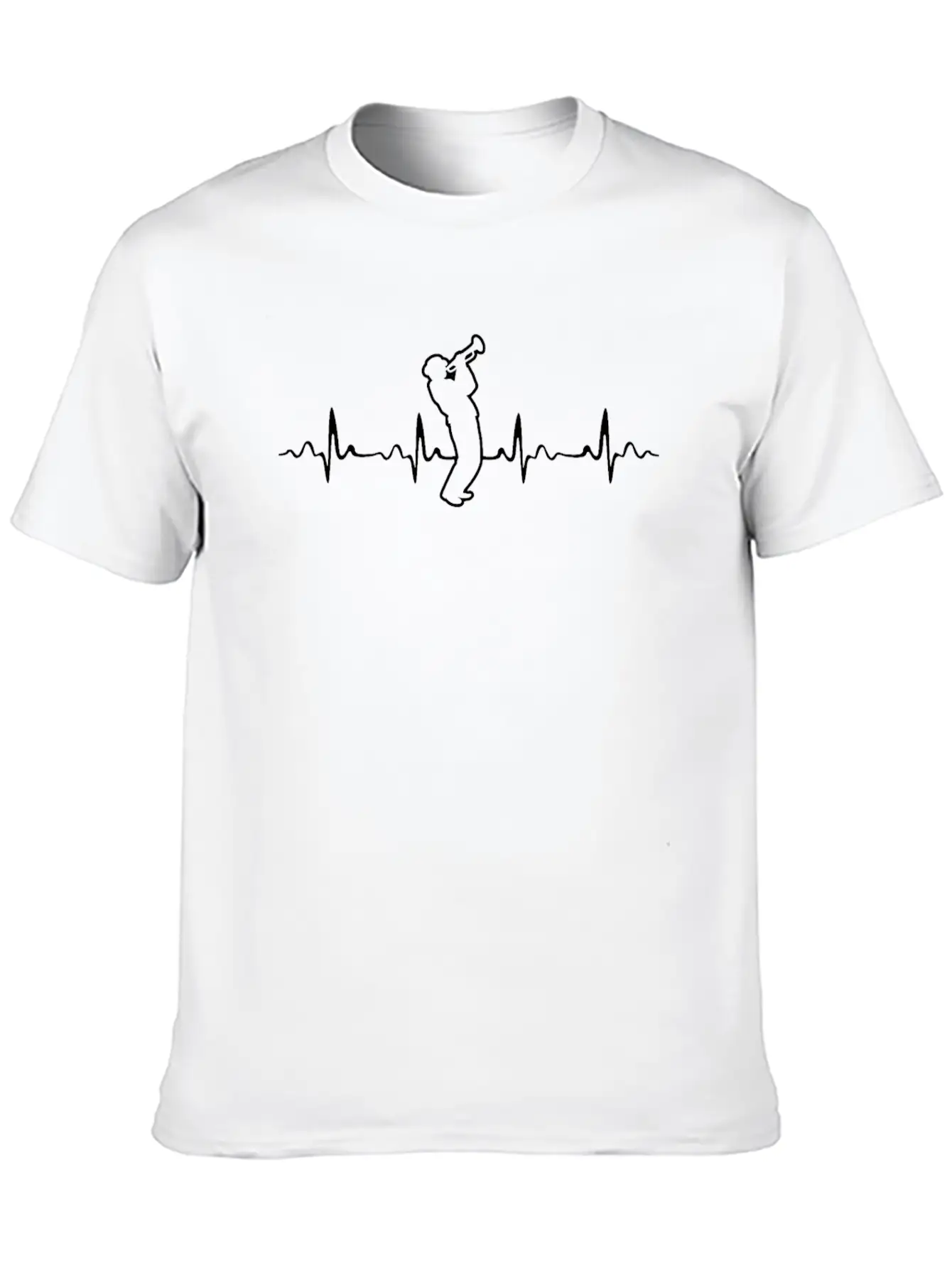 Trumpet Heartbeat Motive For A Jazz Music Player Lightweight Cotton T-Shirt – Daily Comfort Graphic Shirt