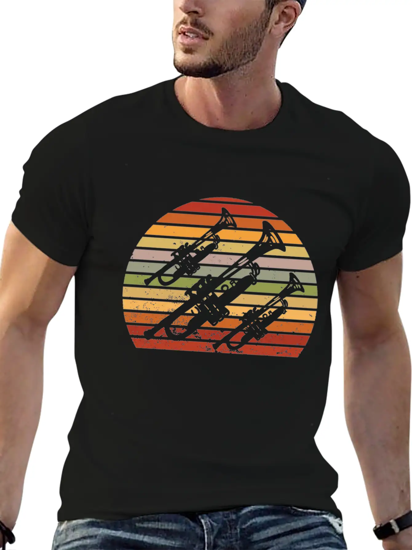 Trumpet Jazz Music Marching Vintage Lightweight Cotton T-Shirt – Daily Comfort Graphic Shirt