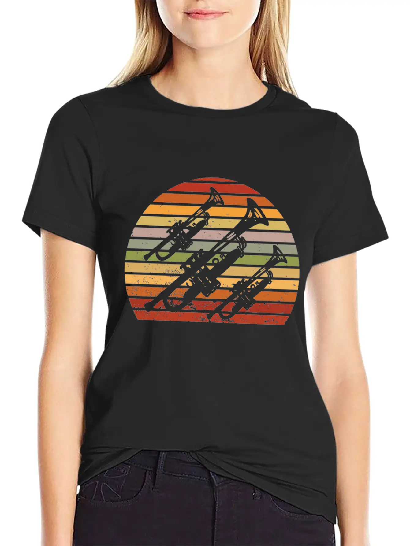 Trumpet Jazz Music Marching Vintage Lightweight Cotton T-Shirt – Daily Comfort Graphic Shirt