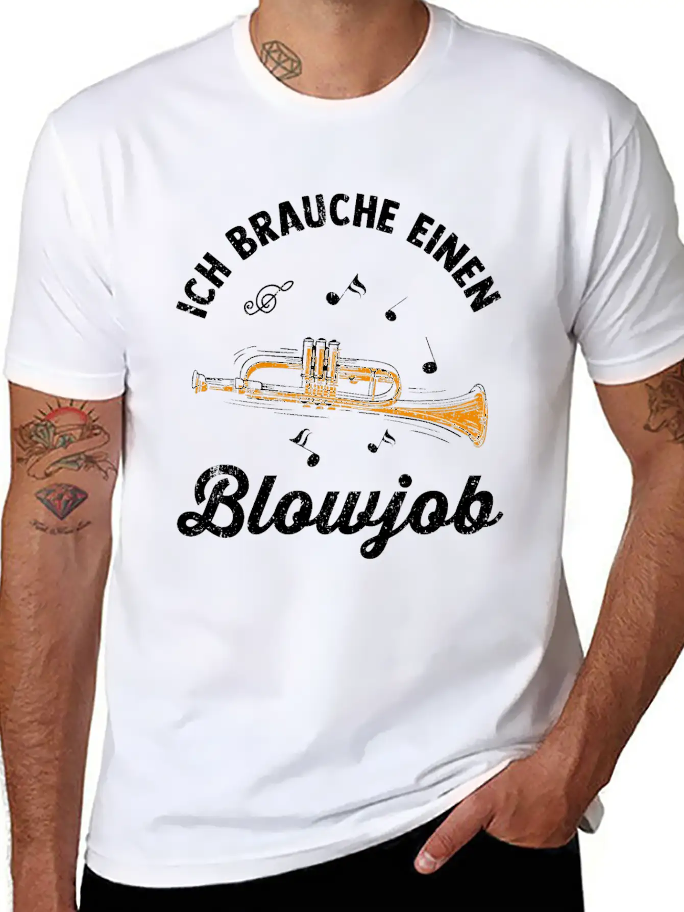 Trumpet Lightweight Cotton T-Shirt – Daily Comfort Graphic Shirt