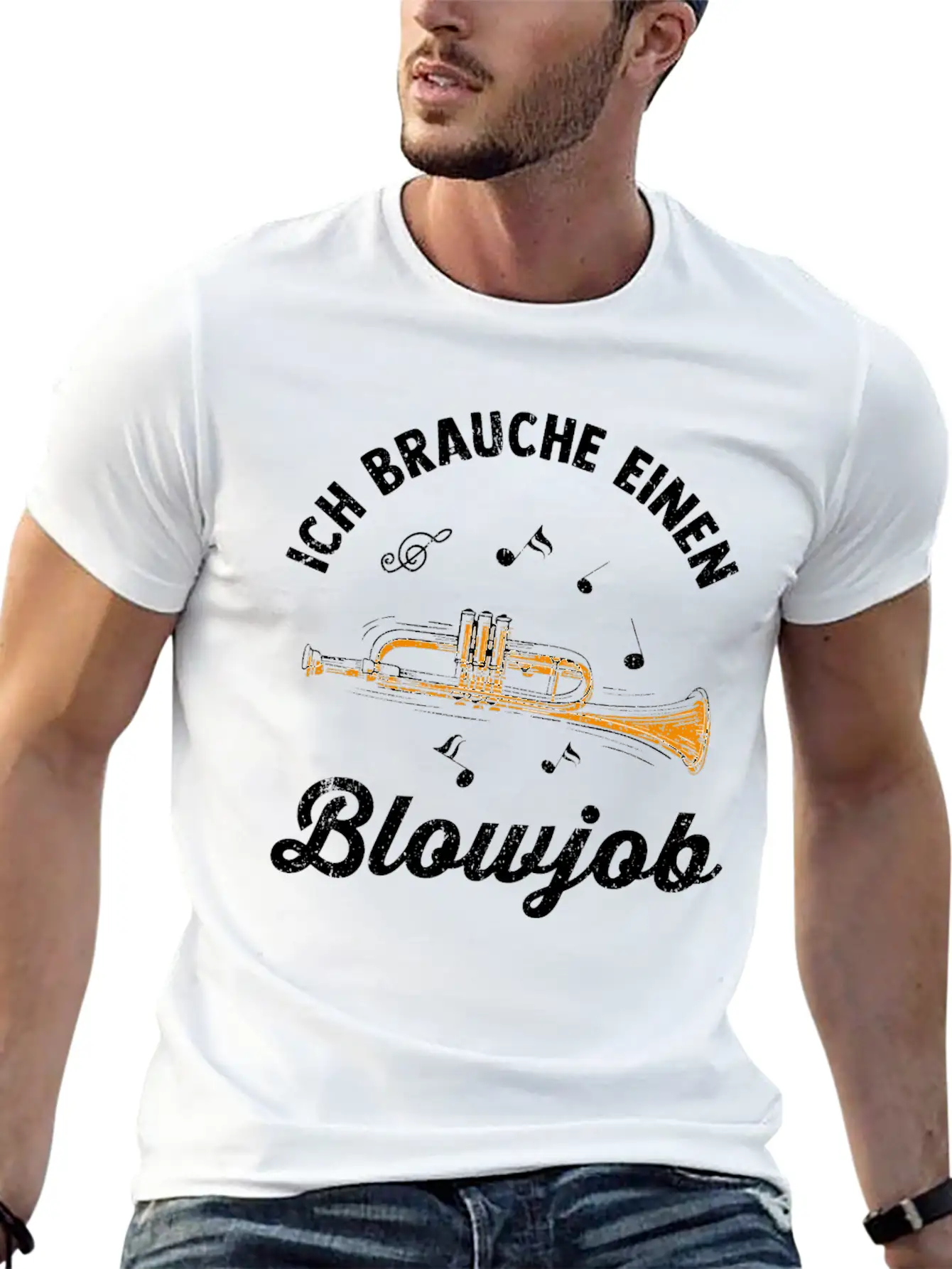 Trumpet Lightweight Cotton T-Shirt – Daily Comfort Graphic Shirt