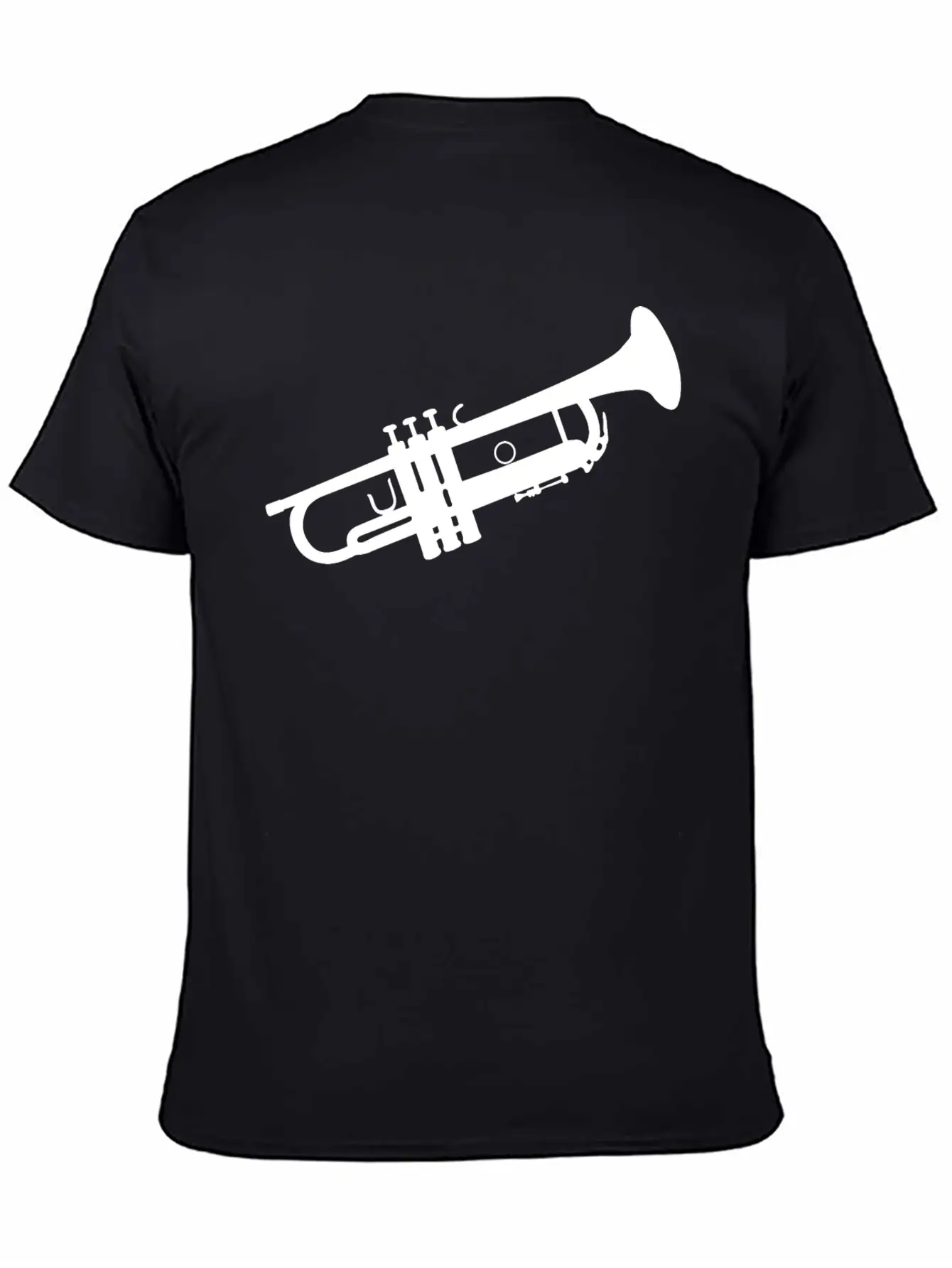 Trumpet Silhouette White Soft Cotton Short Sleeve Tee – Unisex Wardrobe Staple