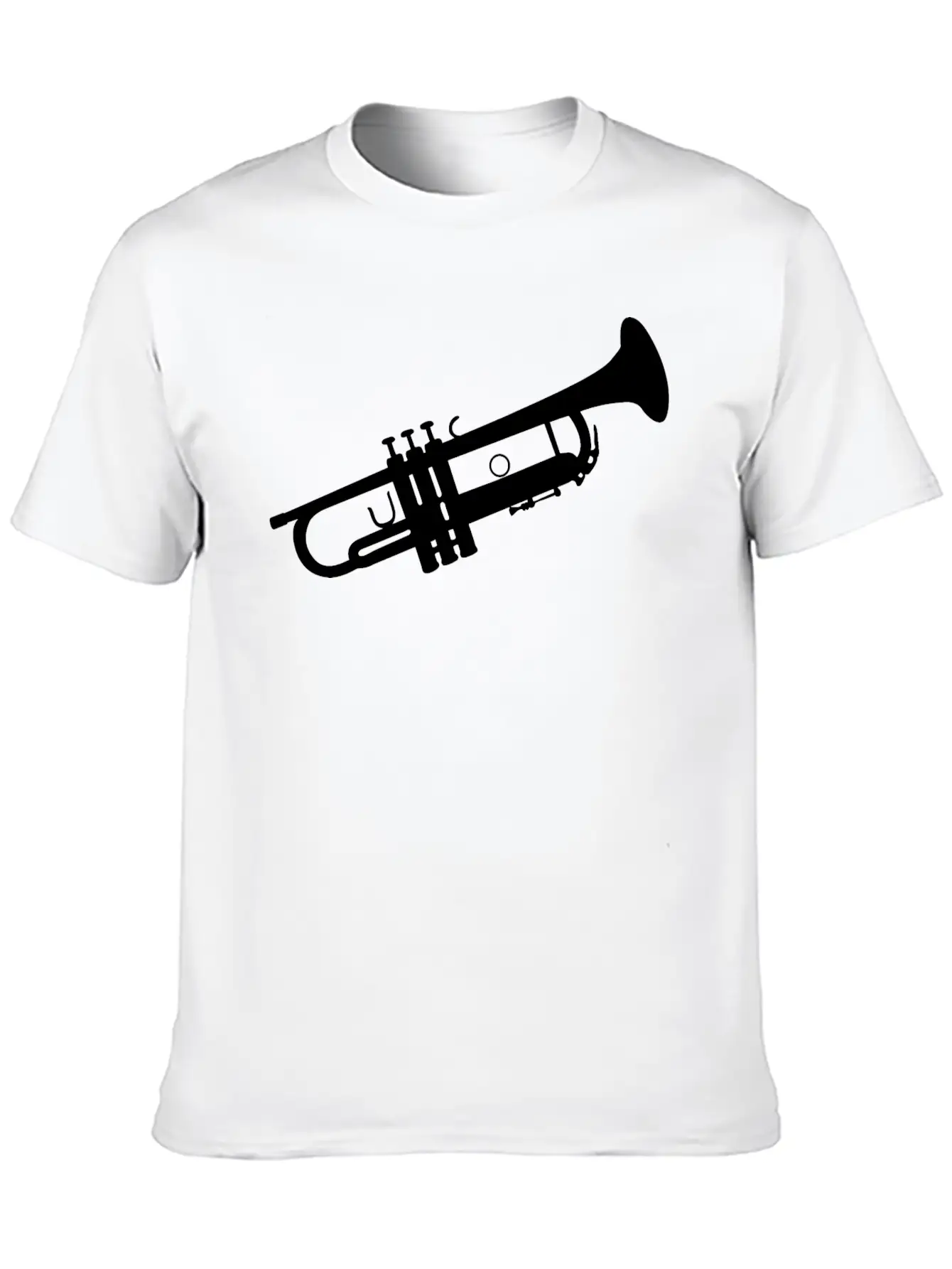 Trumpet Silhouette White Soft Cotton Short Sleeve Tee – Unisex Wardrobe Staple