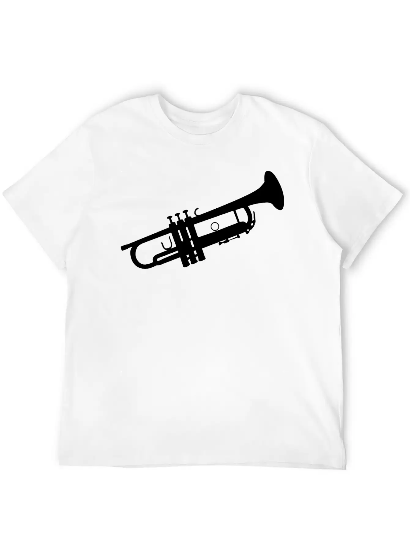 Trumpet Silhouette White Soft Cotton Short Sleeve Tee – Unisex Wardrobe Staple